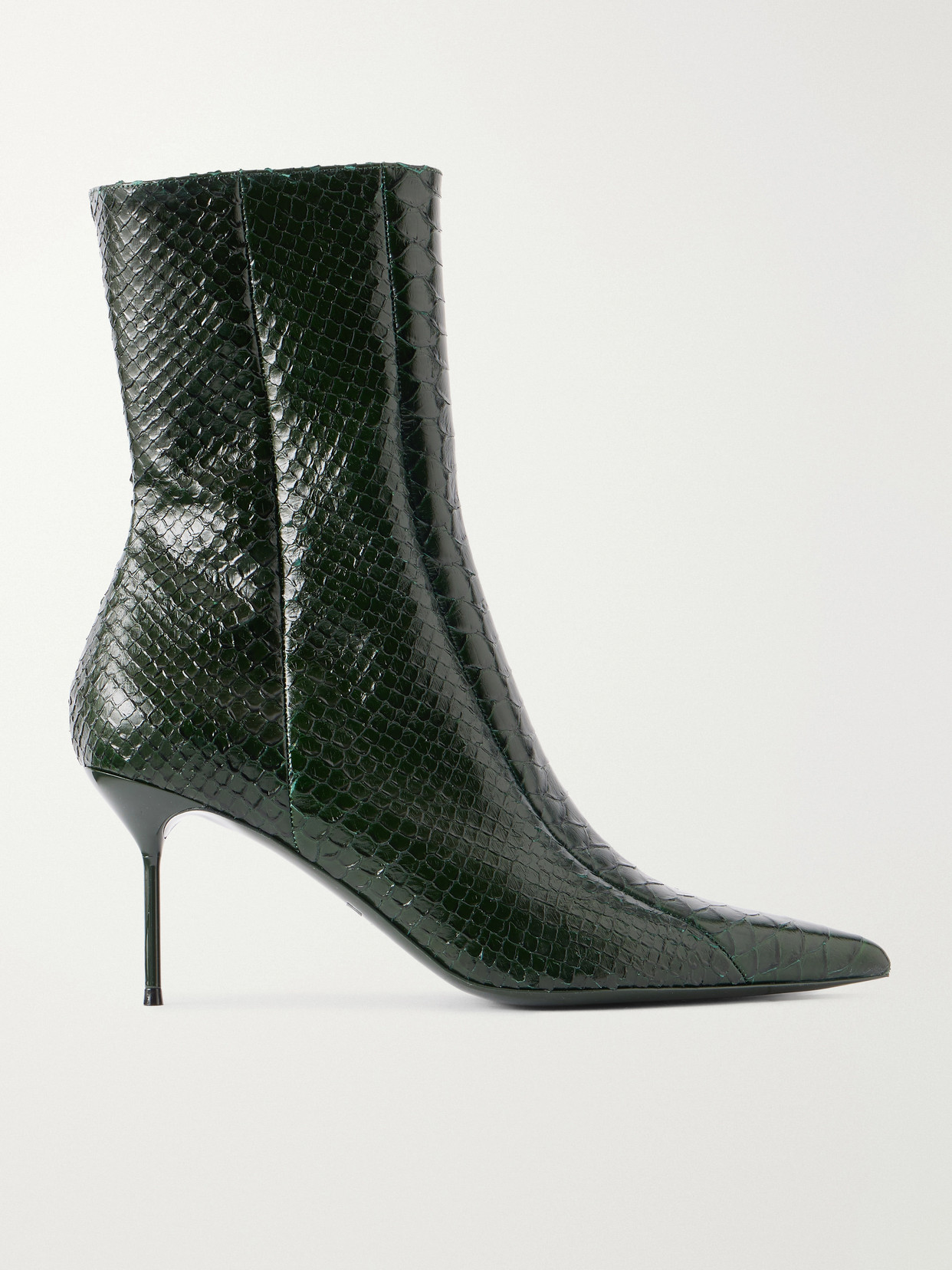 Paris Texas Lidia 70 Snake-effect Leather Ankle Boots In Green
