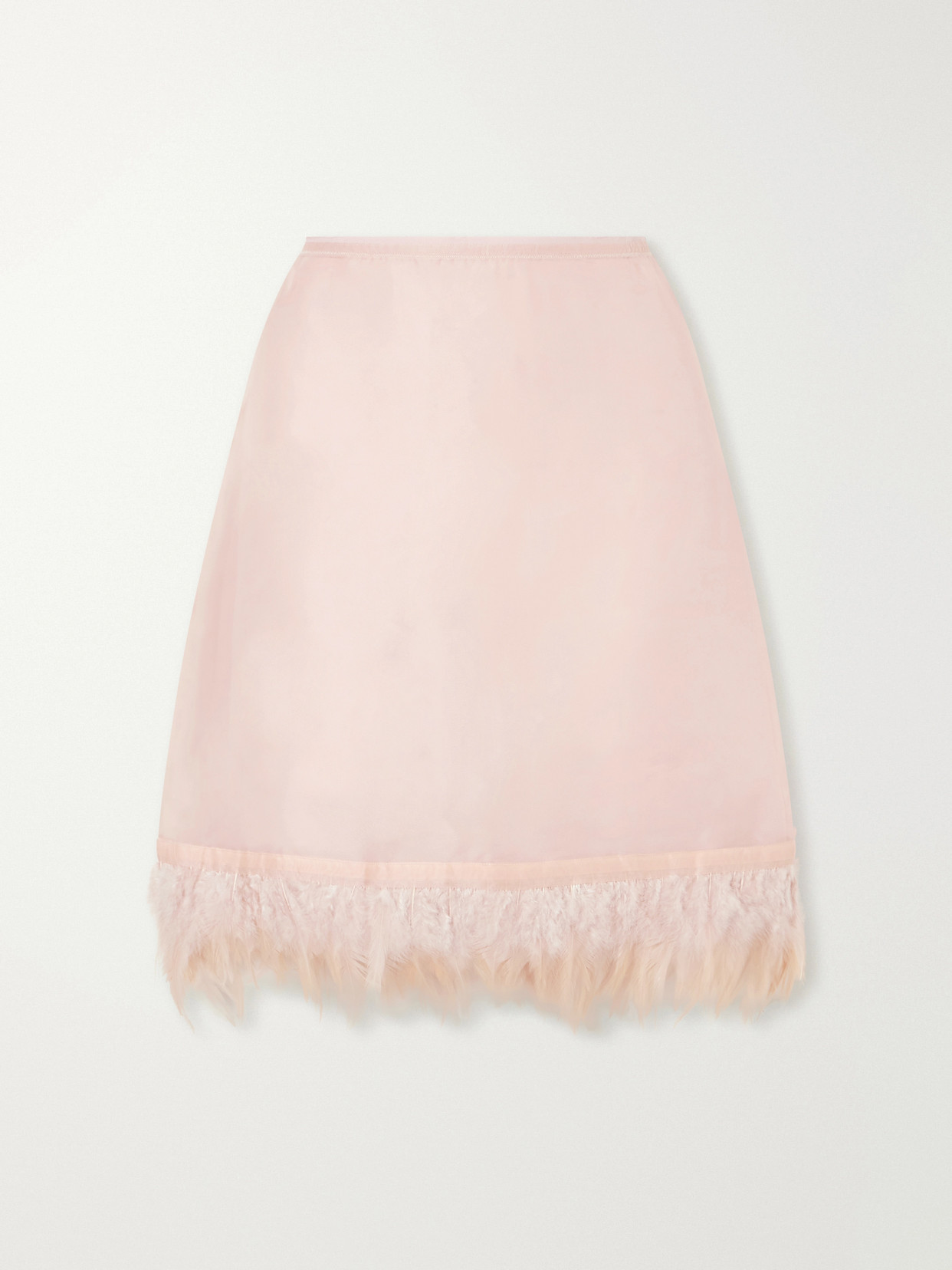 Staud Lark Frayed Silk Midi Skirt In Pink