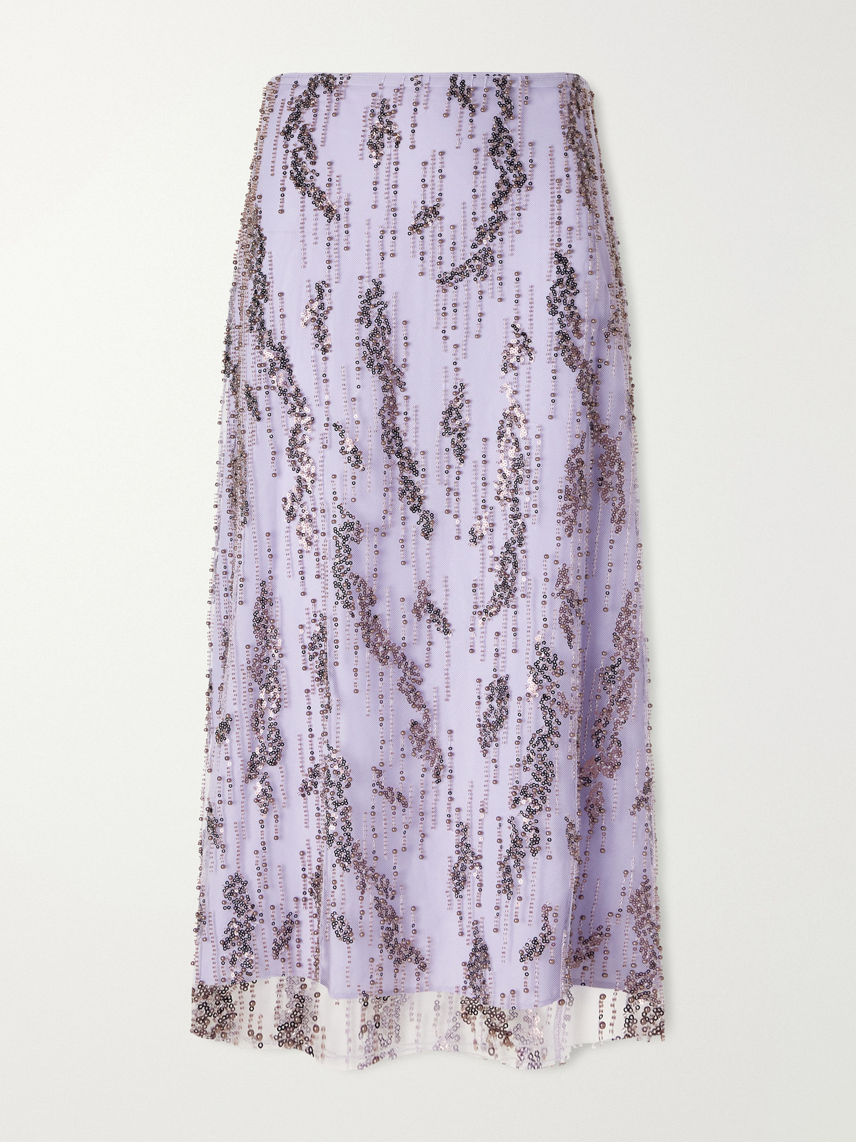 Staud Bead-embellished Midi Skirt In Purple