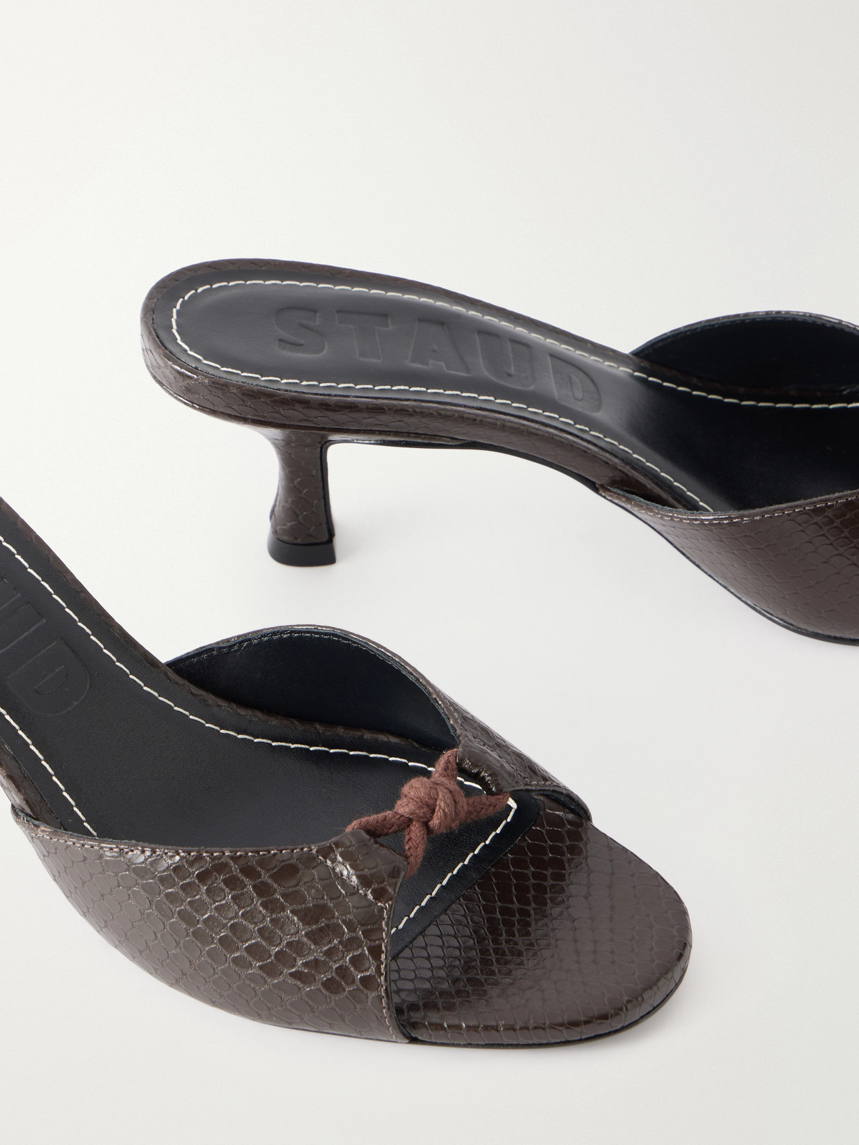 Brynn 70 Snake-Effect Mules