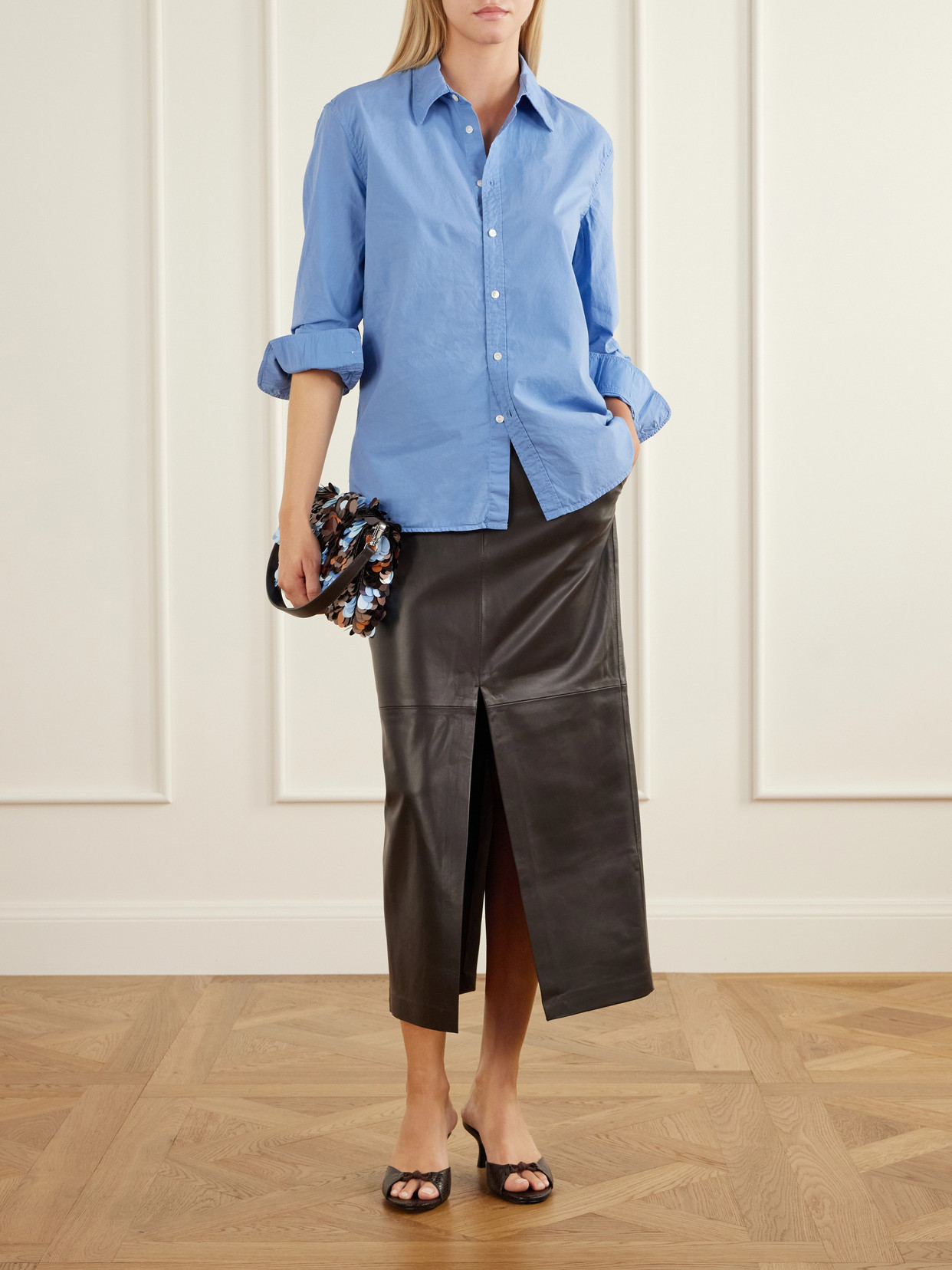 Brynn 70 Snake-Effect Mules