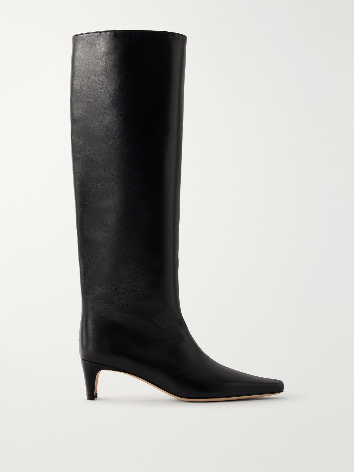 Staud Wally Leather Knee Boots In Black