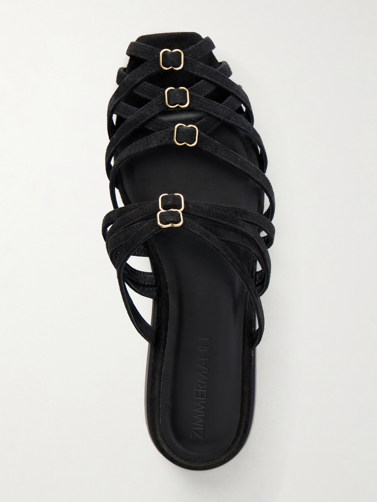 Zimmermann Solstice Suede Slides In Black
