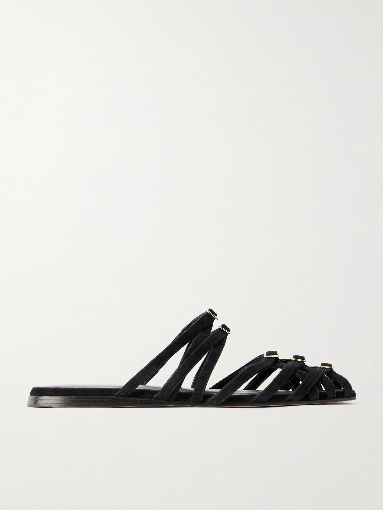 Zimmermann Solstice Suede Slides In Black