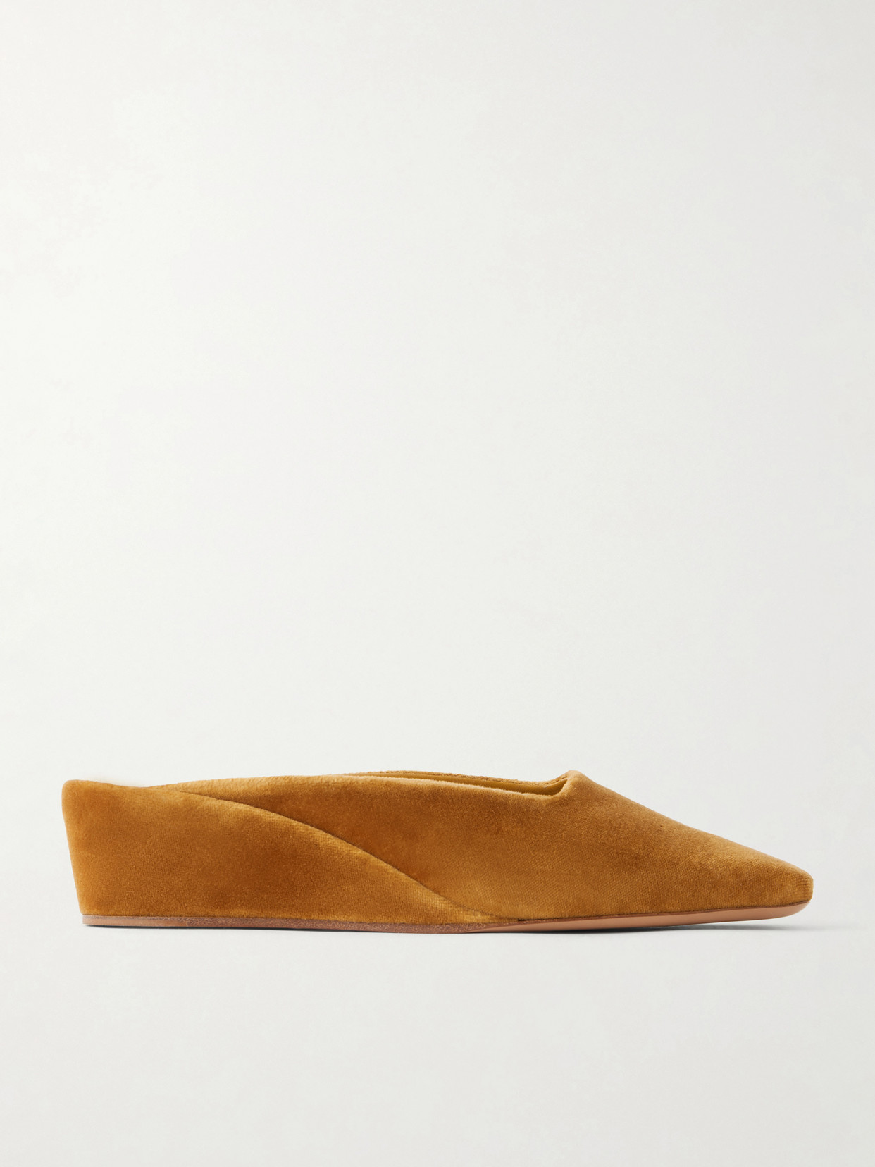 Zimmermann Atelier Velvet Mules In Yellow