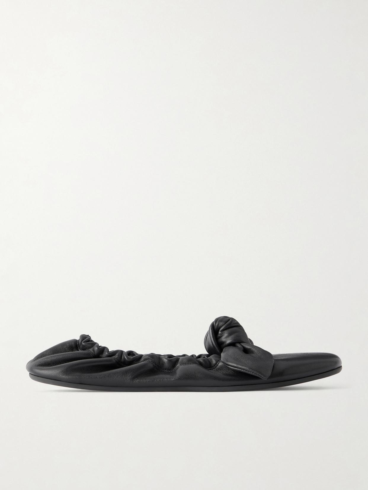 Zimmermann Carousel Knotted Leather Ballerina Flats In Black