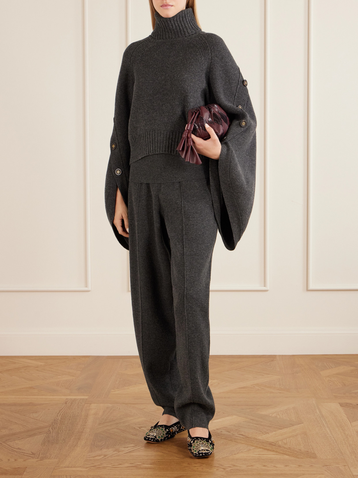 Atelier Embellished Embroidered Velvet Mules