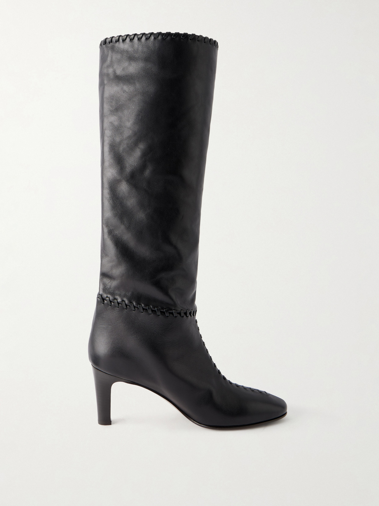 Zimmermann Alchemy 75 Whipstitched Leather Knee Boots In Black
