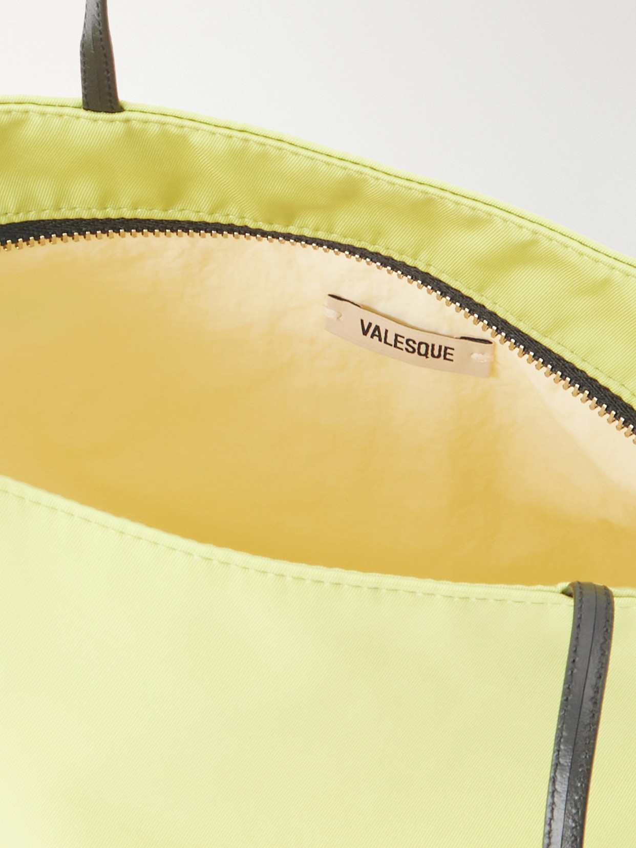 Leather-Trimmed Satin Shoulder Bag