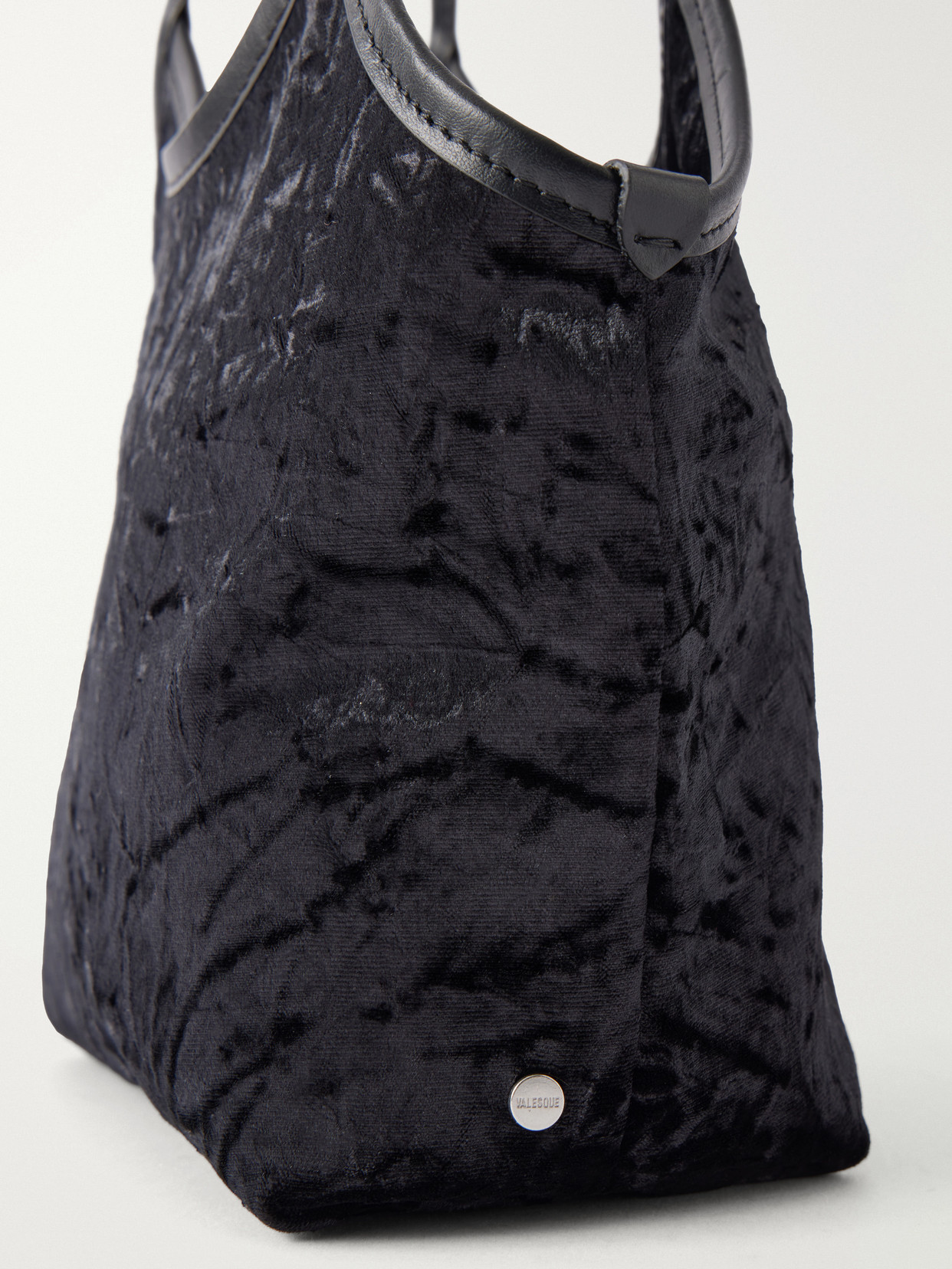 Cami Small Leather-Trimmed Velvet Shoulder Bag