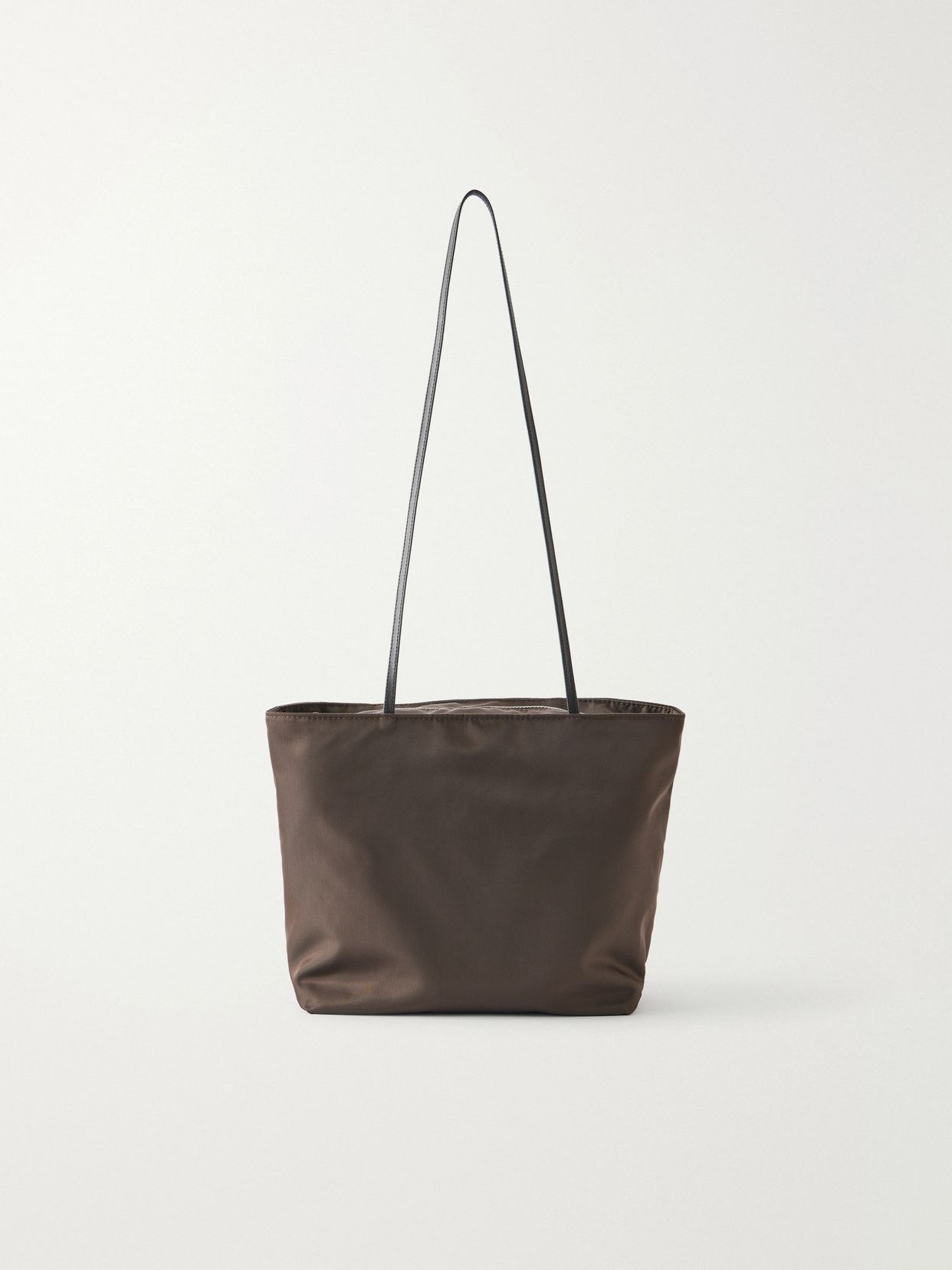 Spaghetti leather-trimmed satin shoulder bag