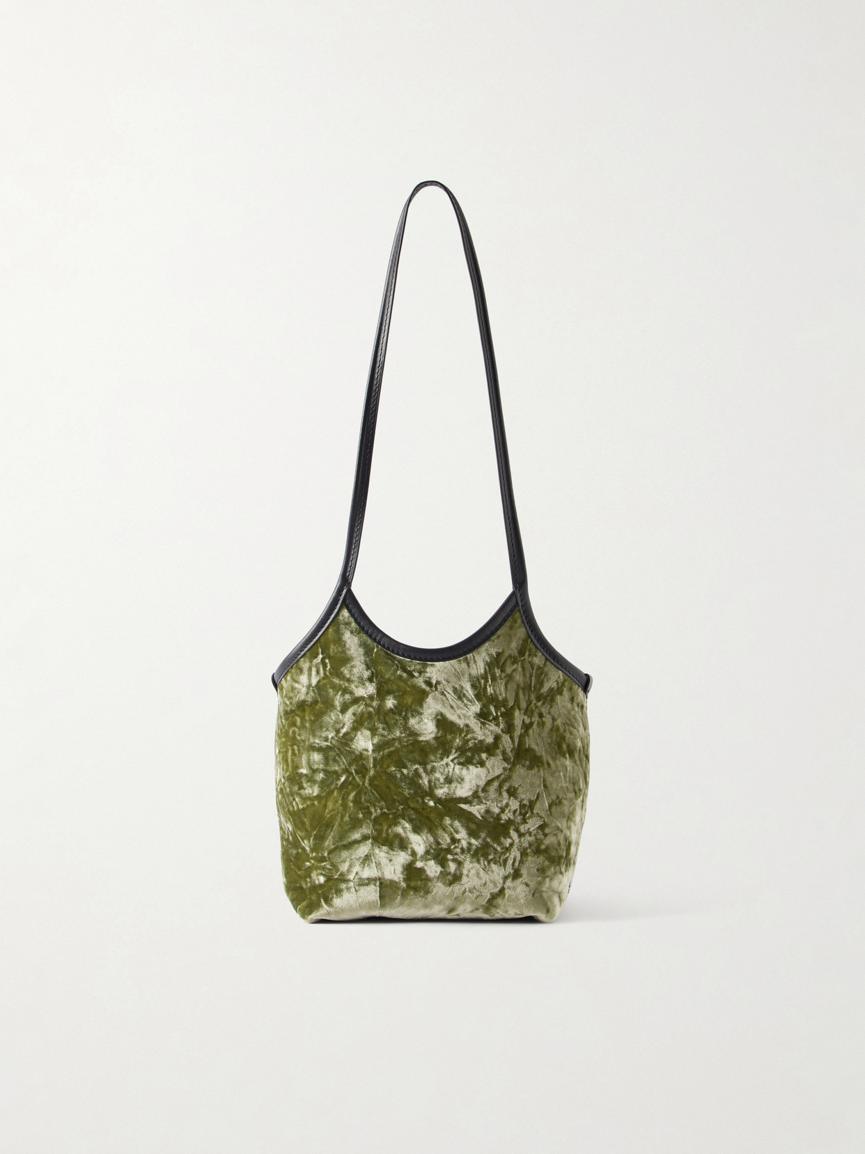Valesque Cami Crushed-velvet Shoulder Bag In Green