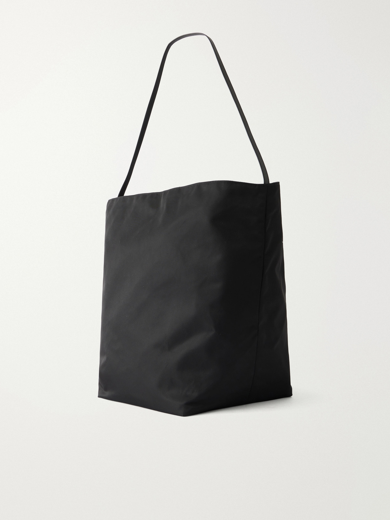 Bucket Leather-Trimmed Shell Tote