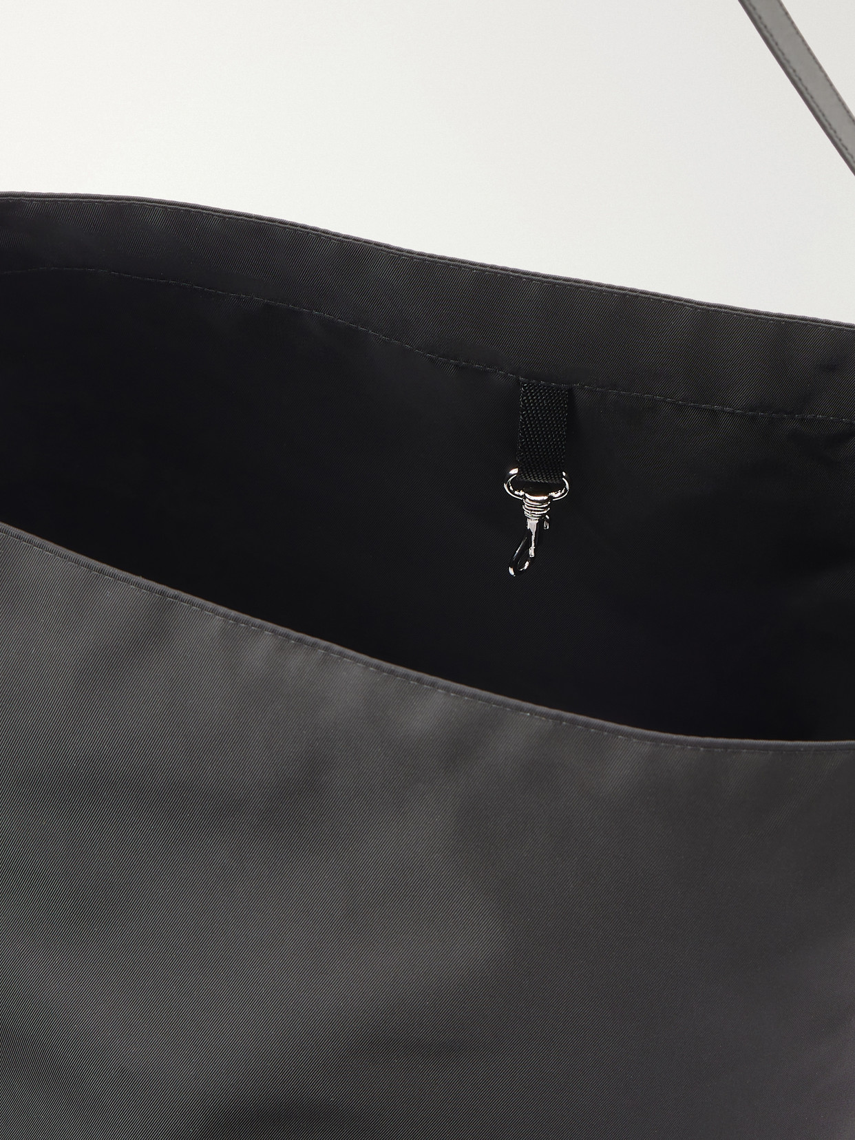 Bucket Leather-Trimmed Shell Tote