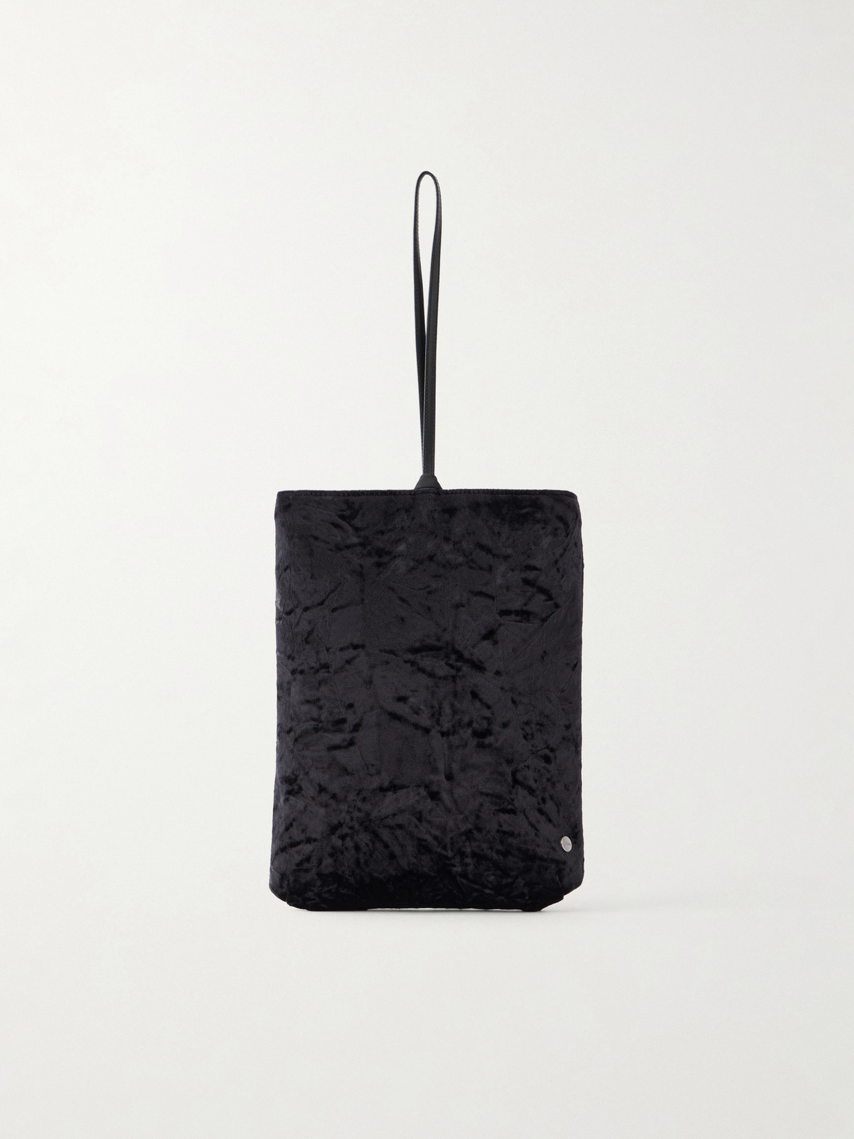 Valesque Bundle Leather-trimmed Velvet Shoulder Bag In Black