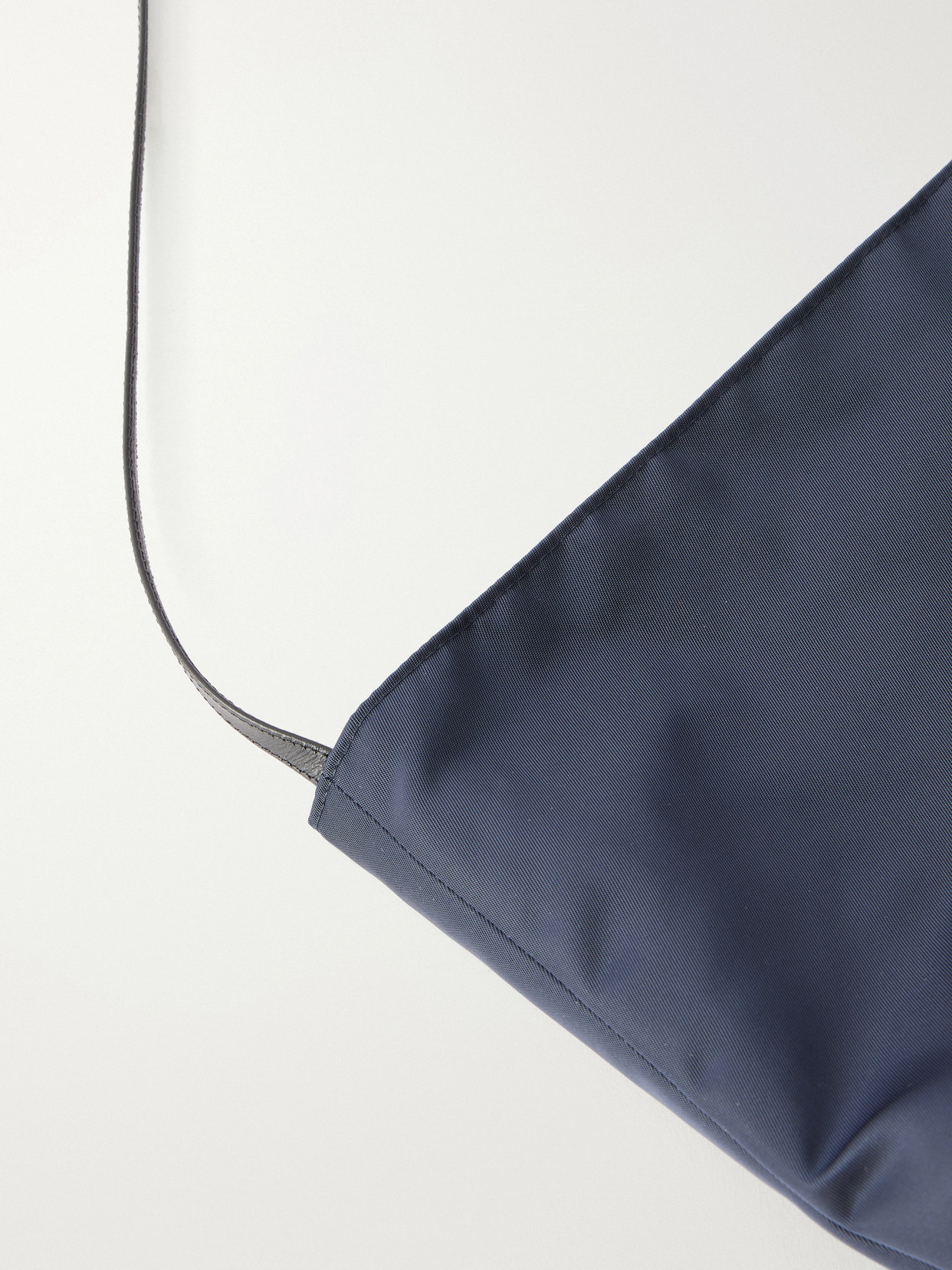 Bucket Leather-Trimmed Satin-Shell Tote