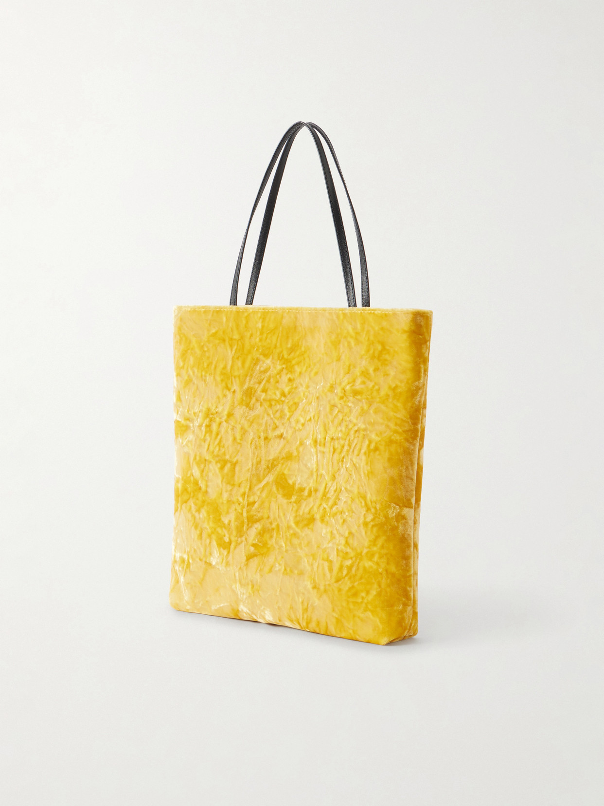 Thea Leather-Trimmed Crushed-Velvet Tote