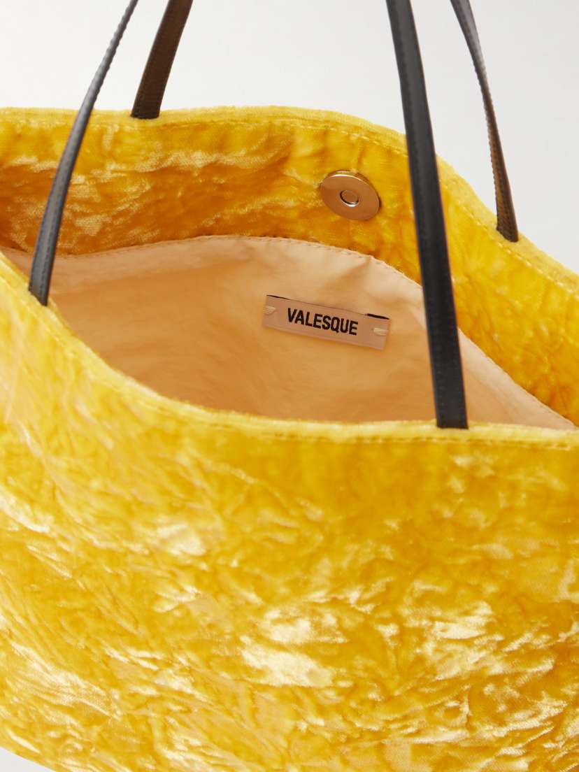 Valesque Thea Leather-trimmed Crushed-velvet Tote | Thumbnail 6