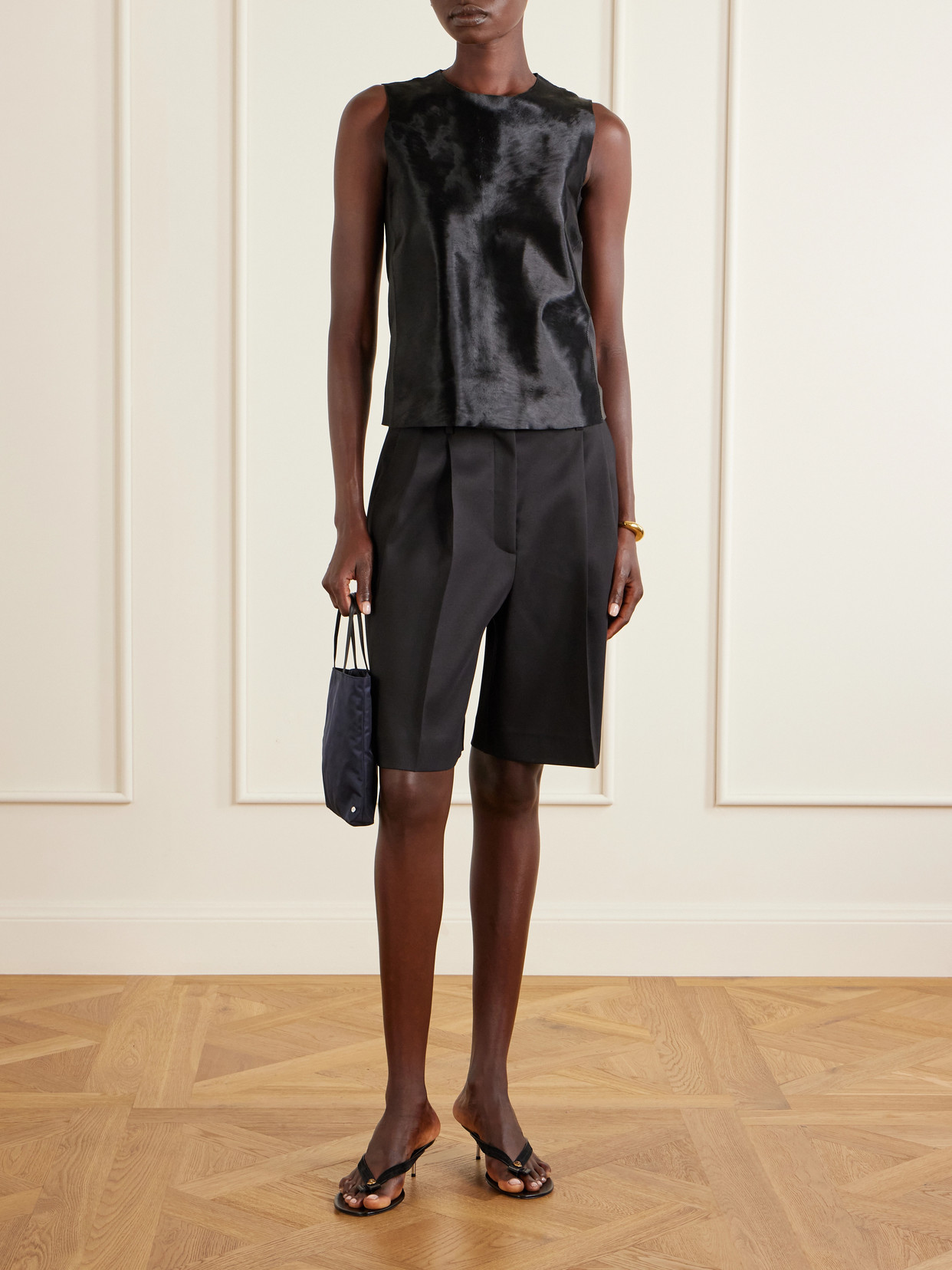 Thea Leather-Trimmed Nylon Tote Bag