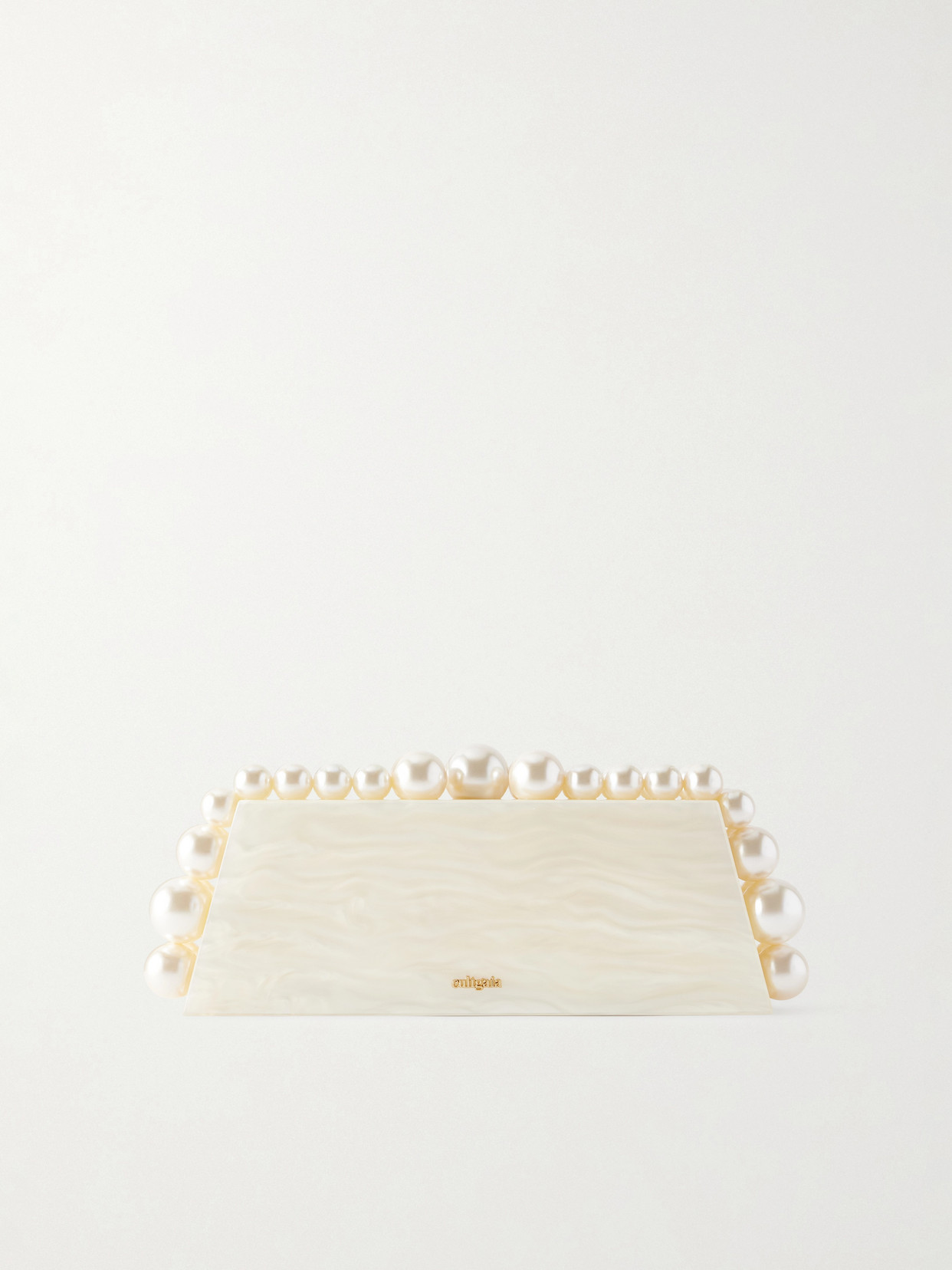 Cult Gaia Eos Lungo Pearl-effect Resin Clutch In Neutrals