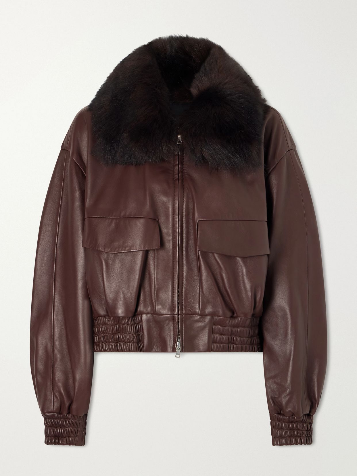 Ellery Shearling Trimmed Leather Jacket