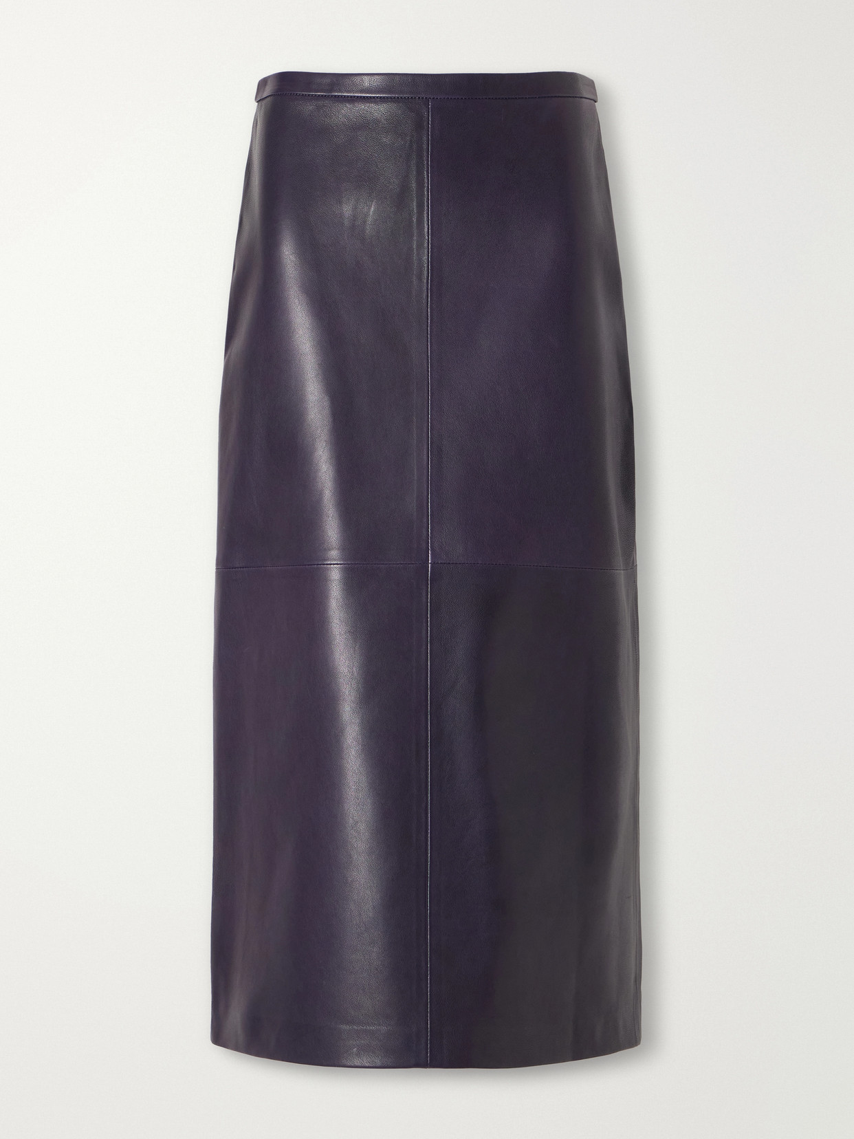 Nour Hammour Alana Leather Midi Skirt In Black