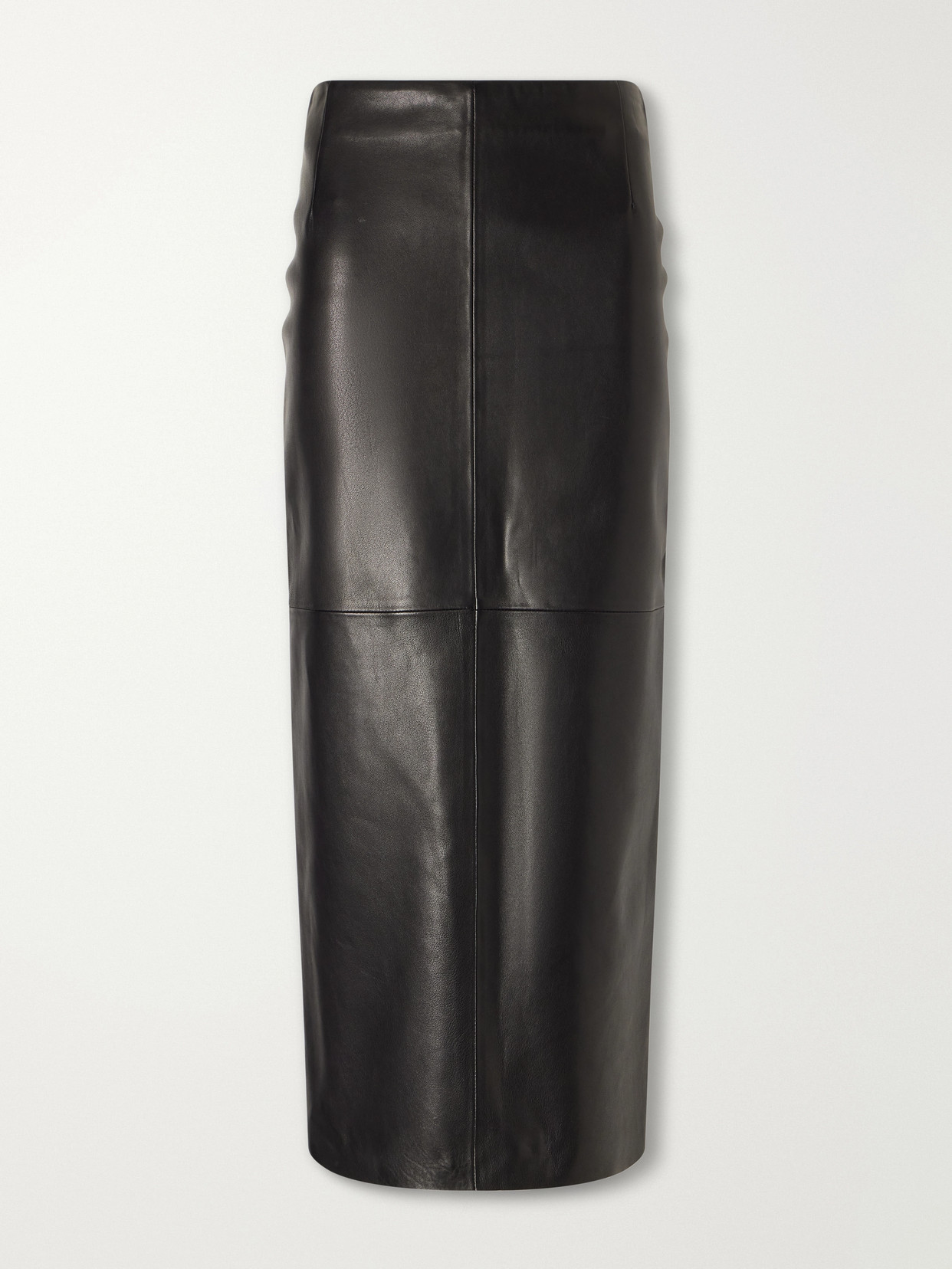 Nour Hammour Selly Paneled Leather Maxi Skirt In Black
