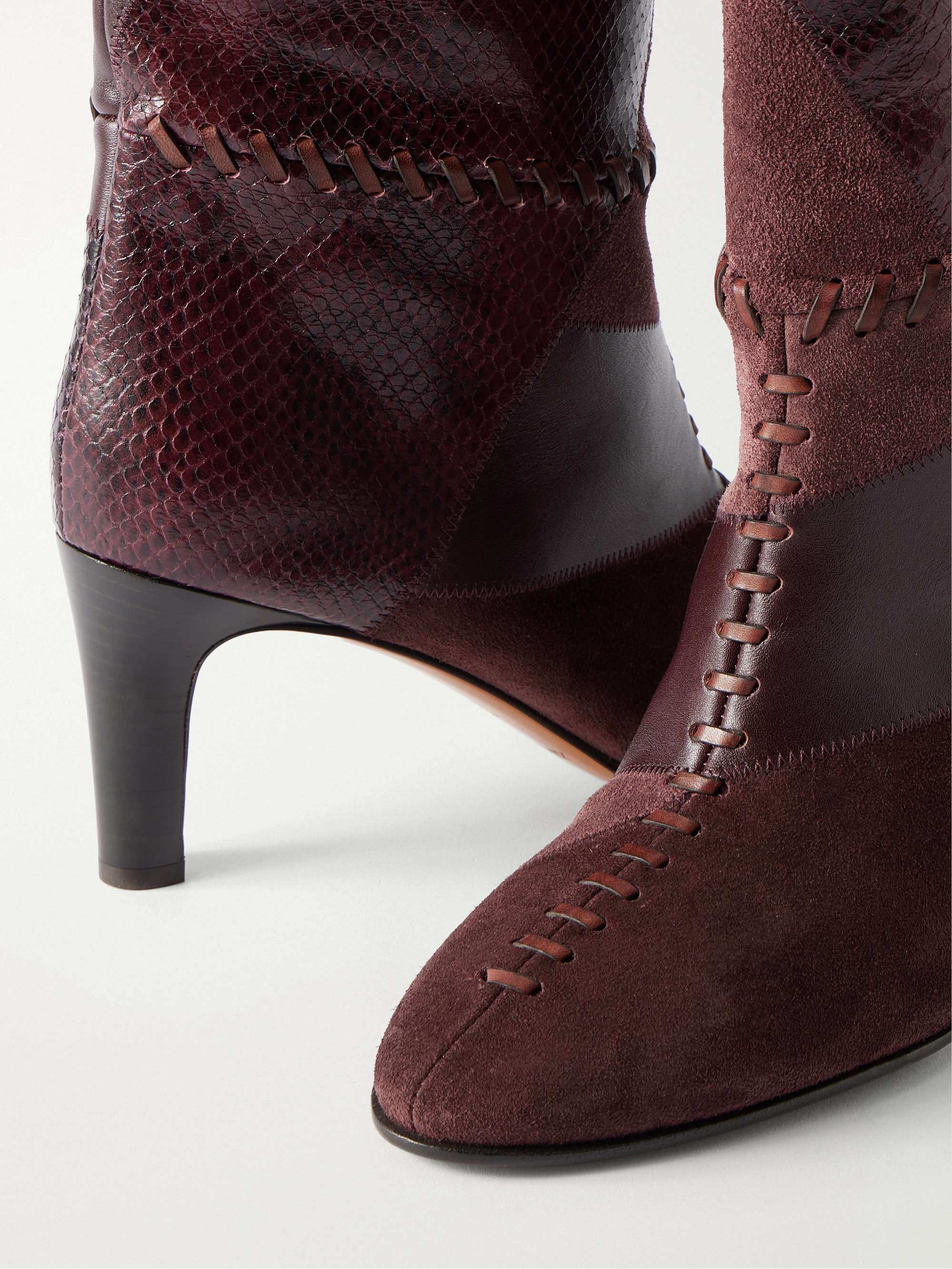 ZIMMERMANN Alchemy 75 patchwork whipstitched suede, smooth and
