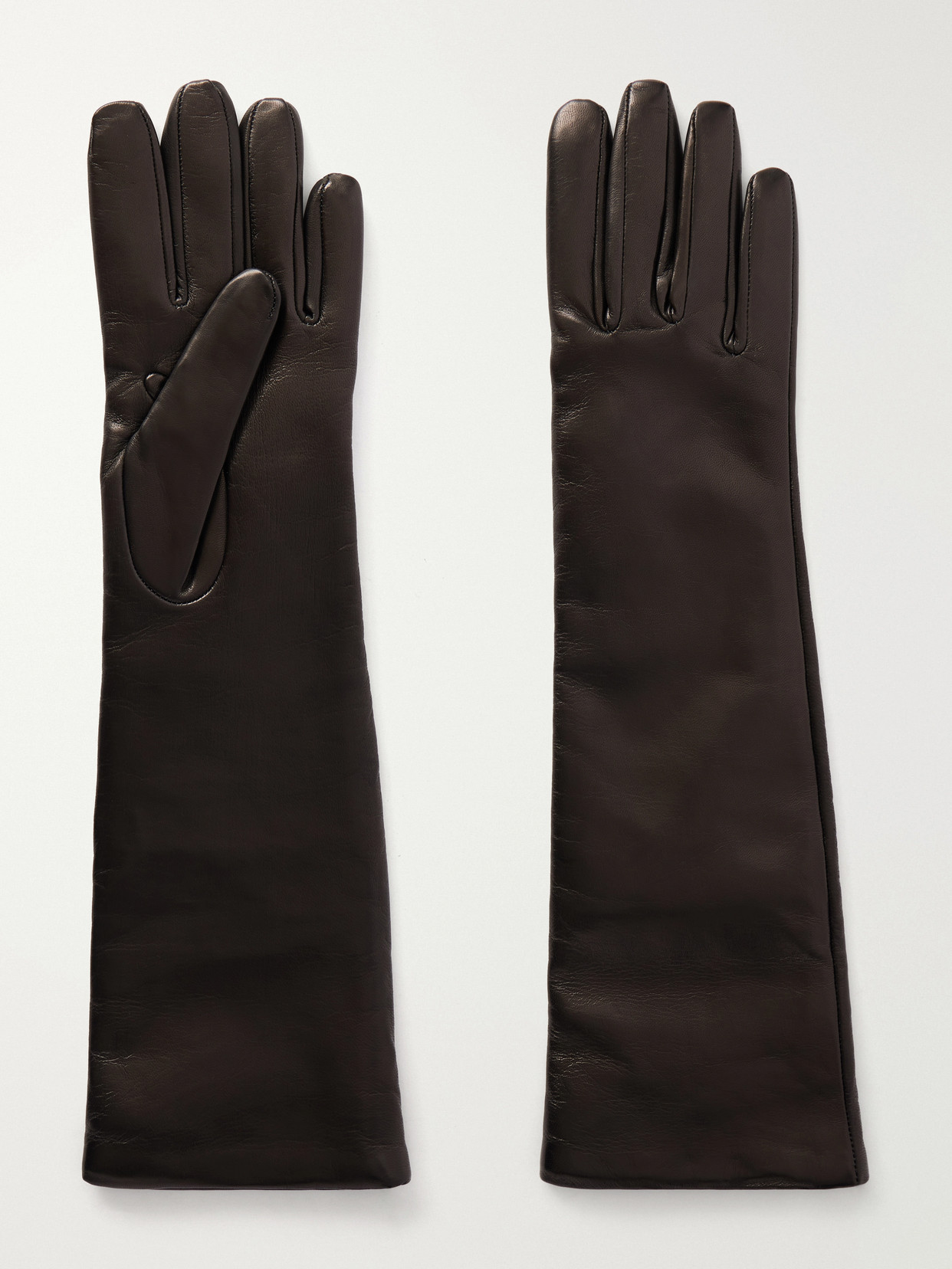 Nour Hammour Leather Gloves In Black