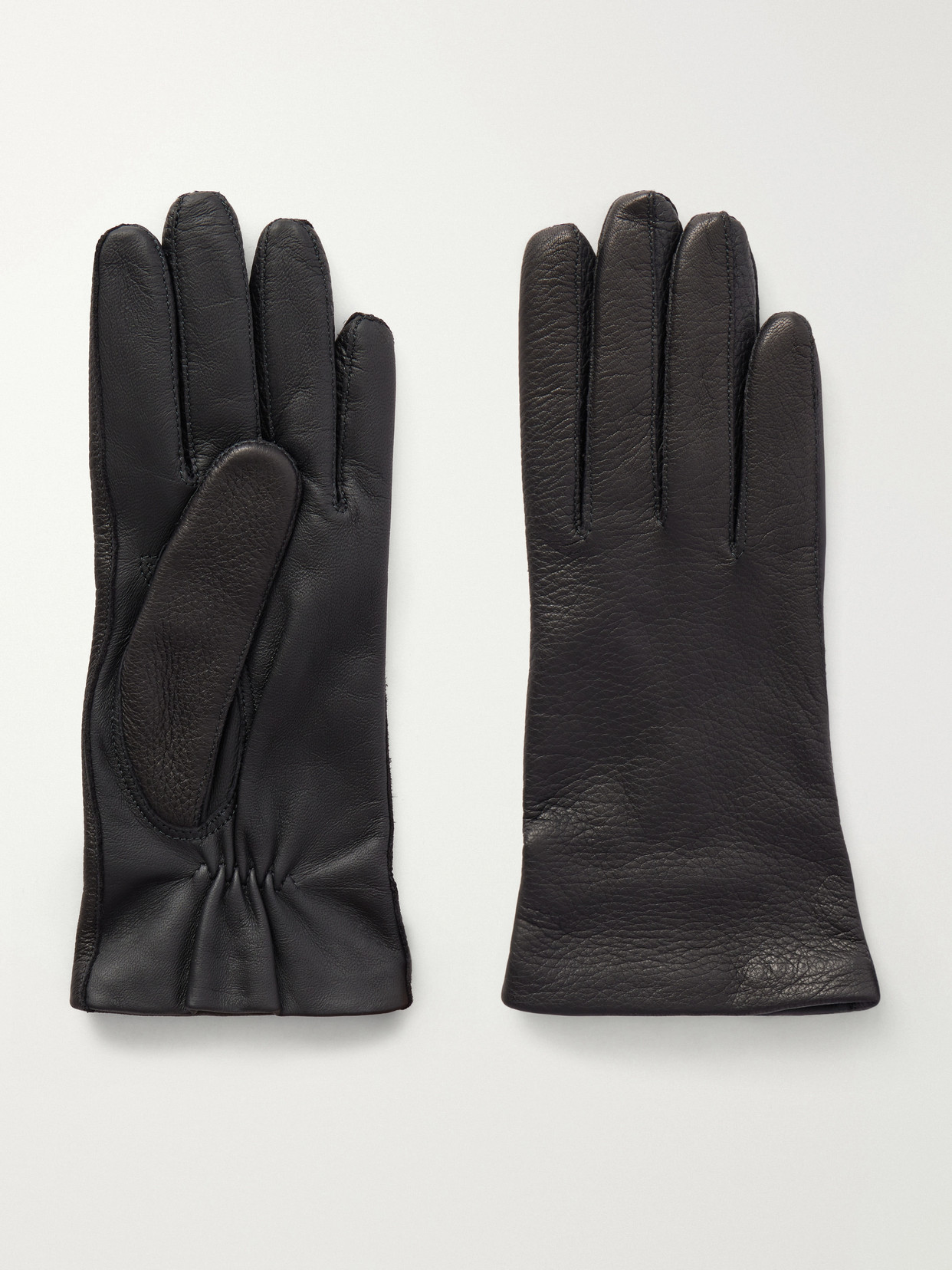 Nour Hammour Leather Gloves In Black
