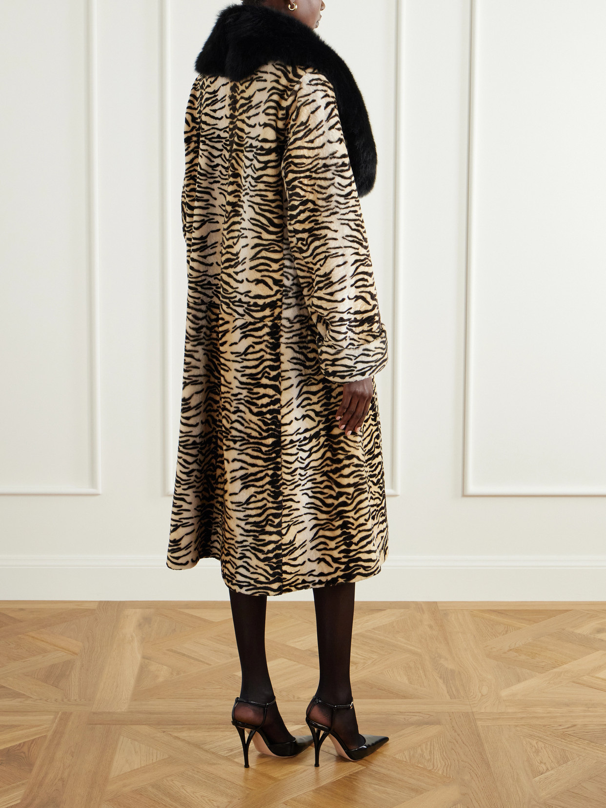 Nina Tiger-Print Shearling Coat