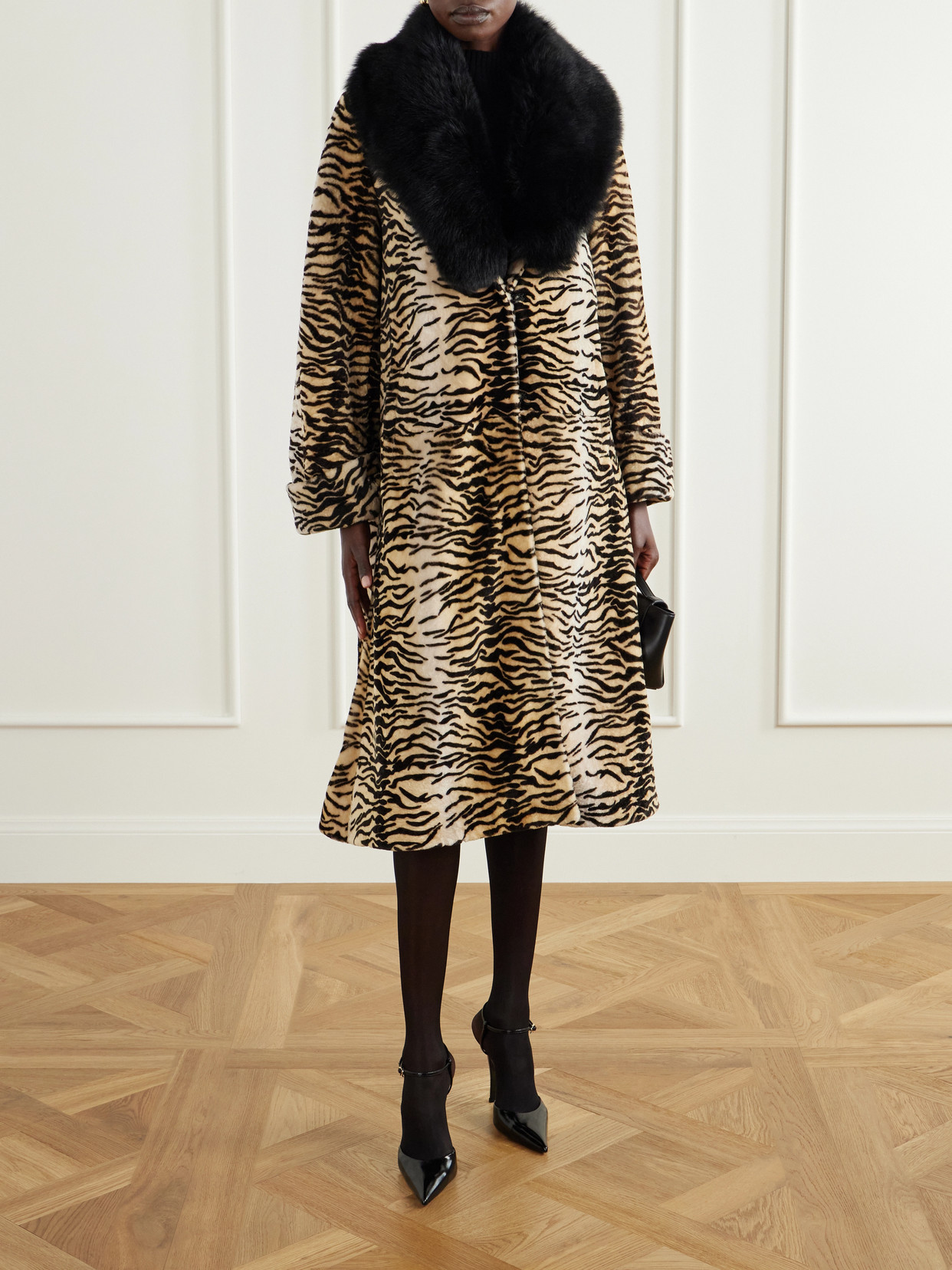 Nina Tiger-Print Shearling Coat