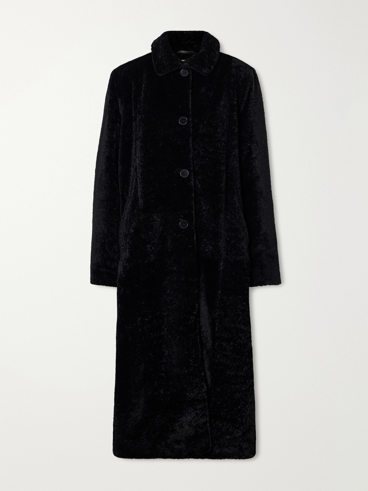 Nour Hammour Paloma Shearling Coat In Black