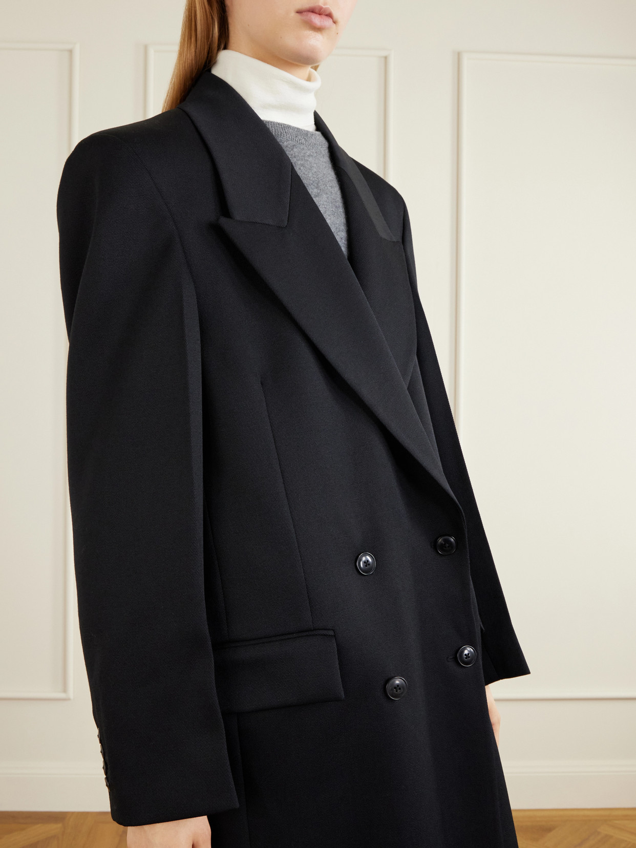 Rohe Double-breasted Wool Coat In Blue