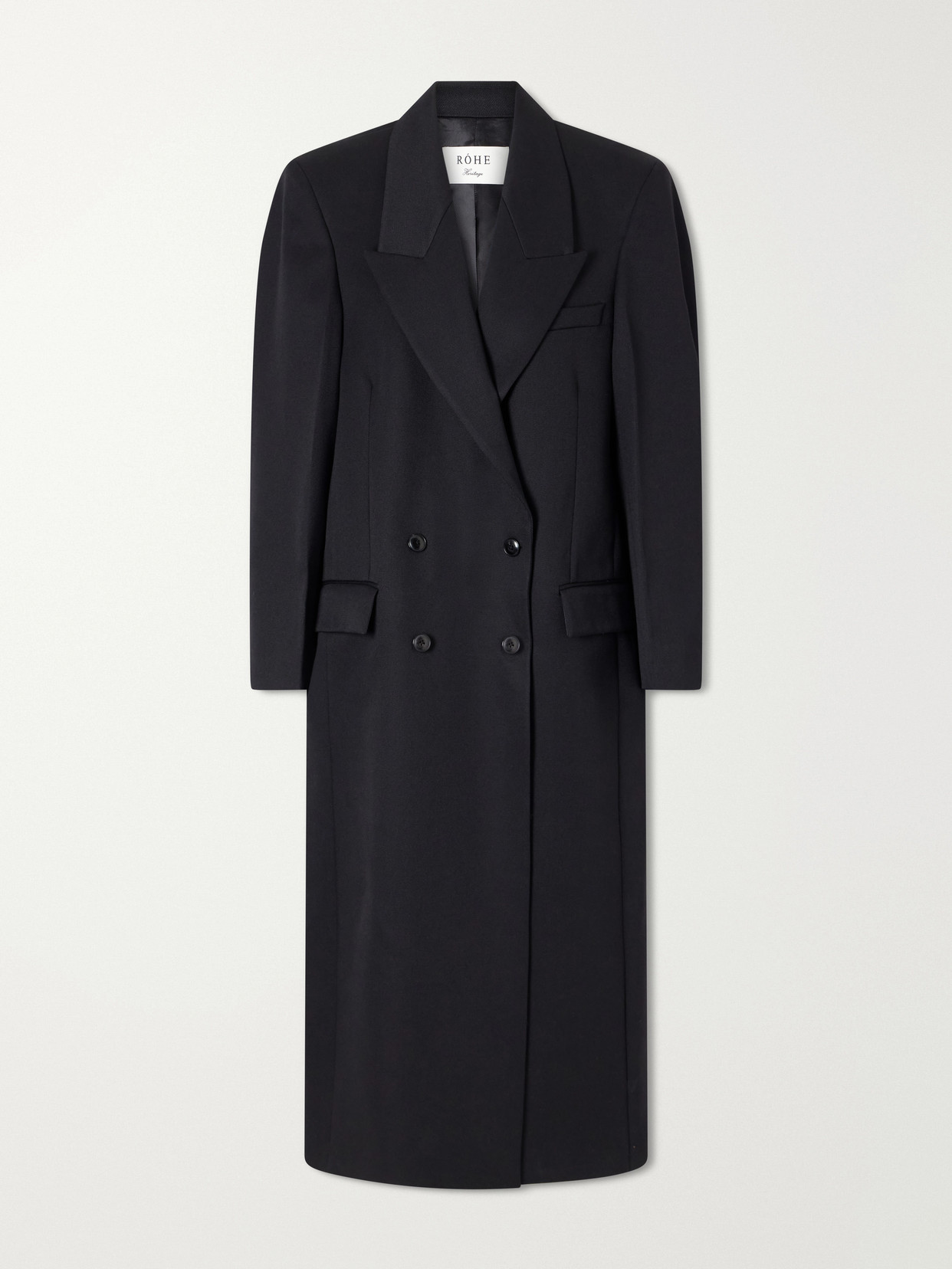 Rohe Double-breasted Wool Coat In Blue