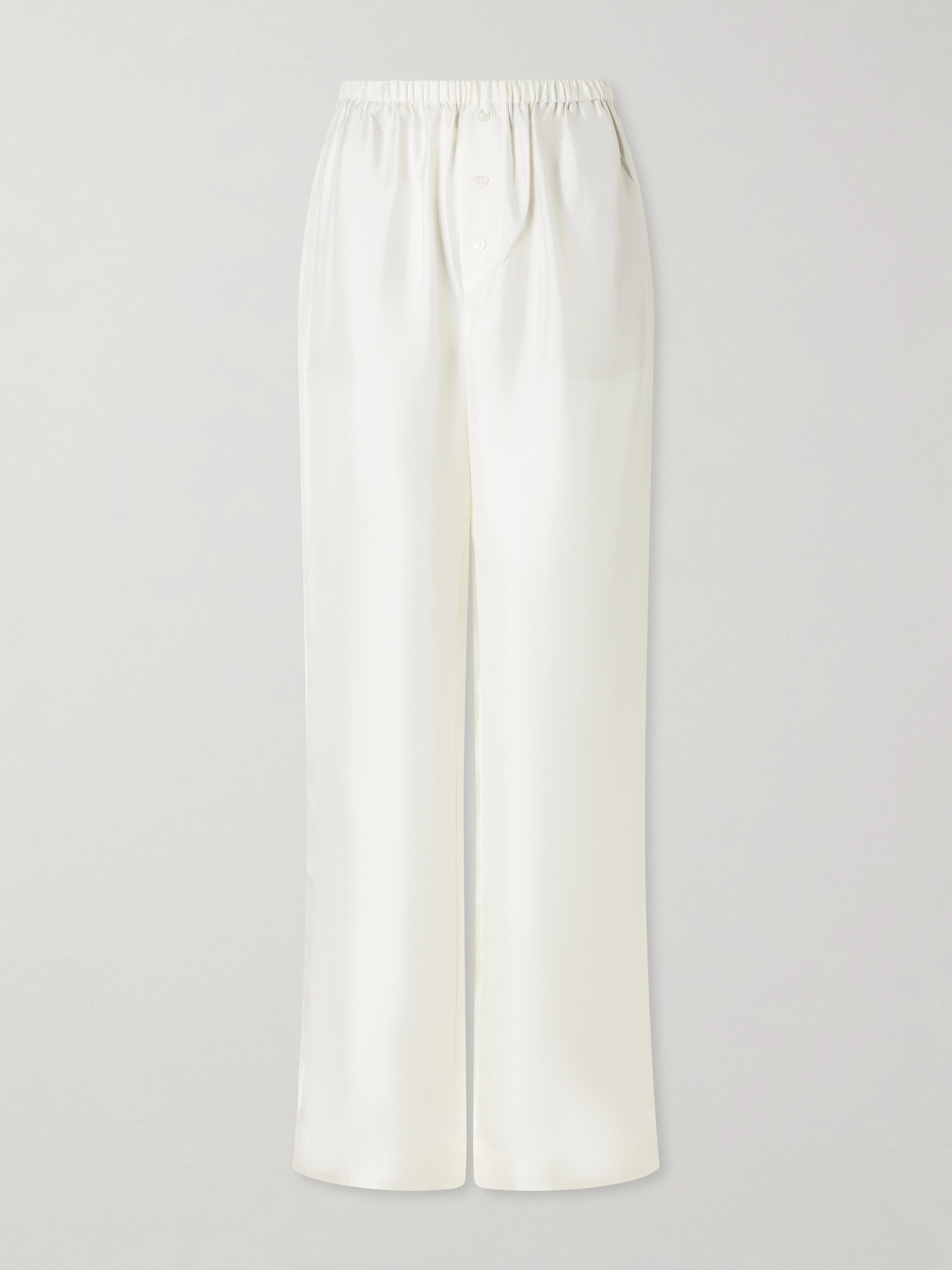 RÓHE - Silk-satin Wide-leg Pants - White