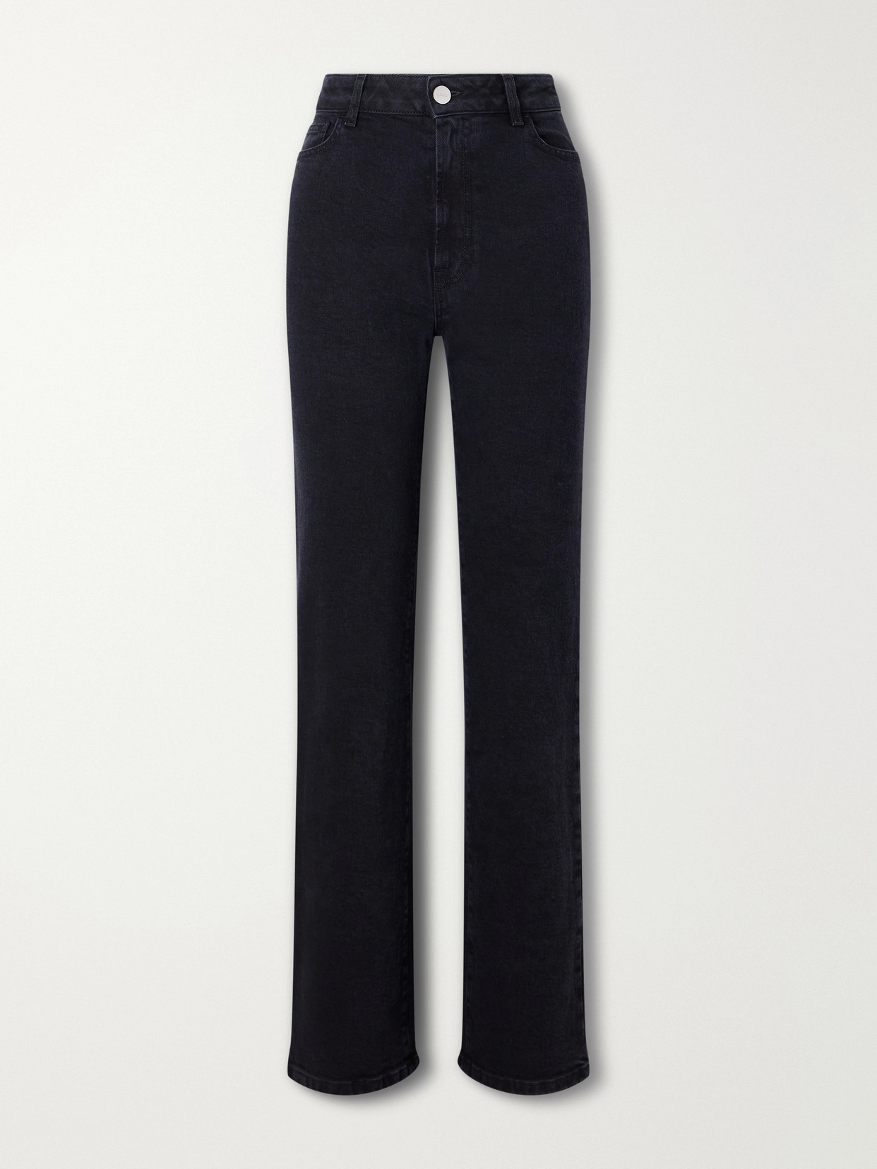 RÓHE - Lino Stretch High-rise Straight-leg Jeans - Black