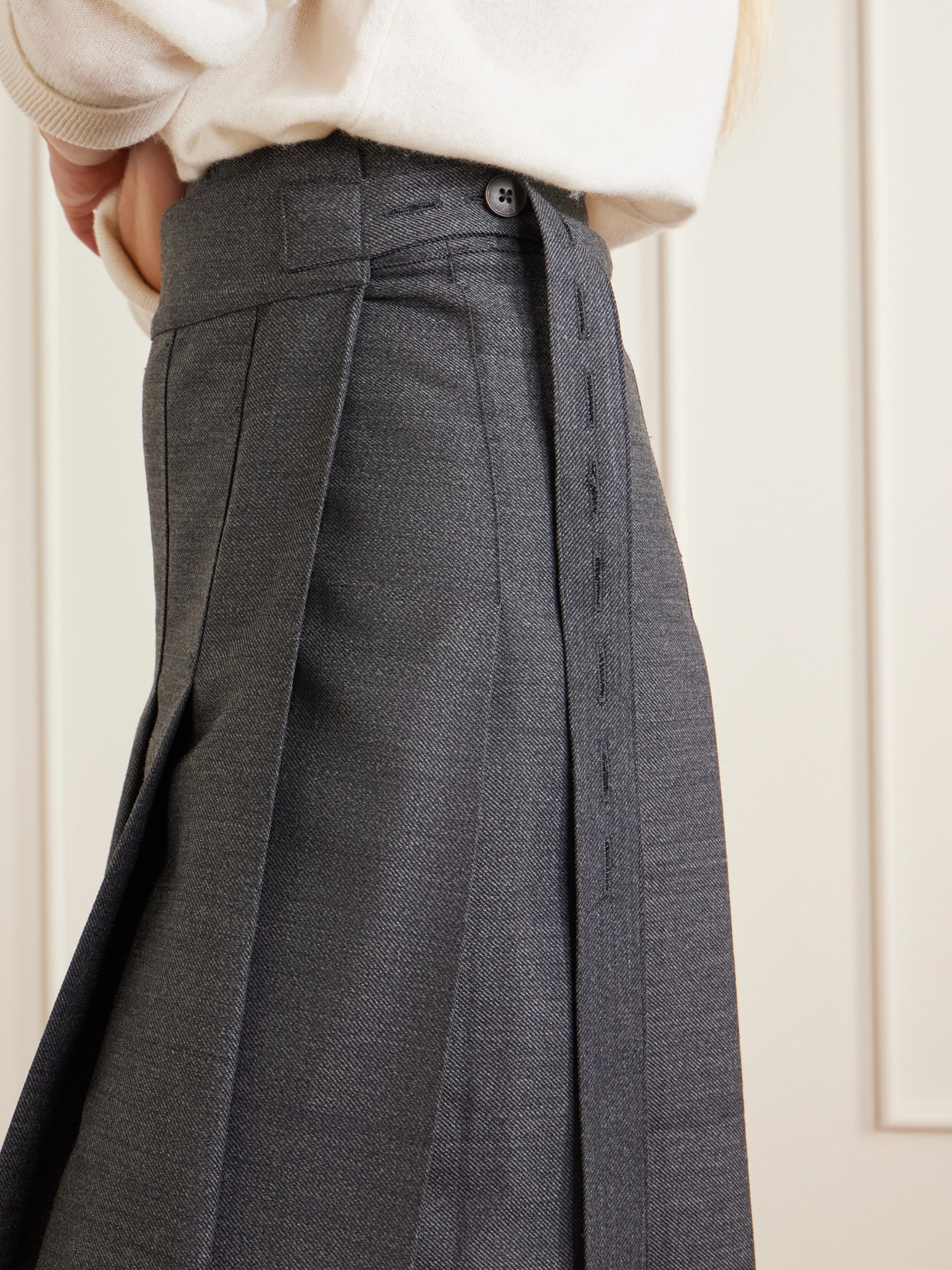 Róhe - Pleated Wool-Blend Midi