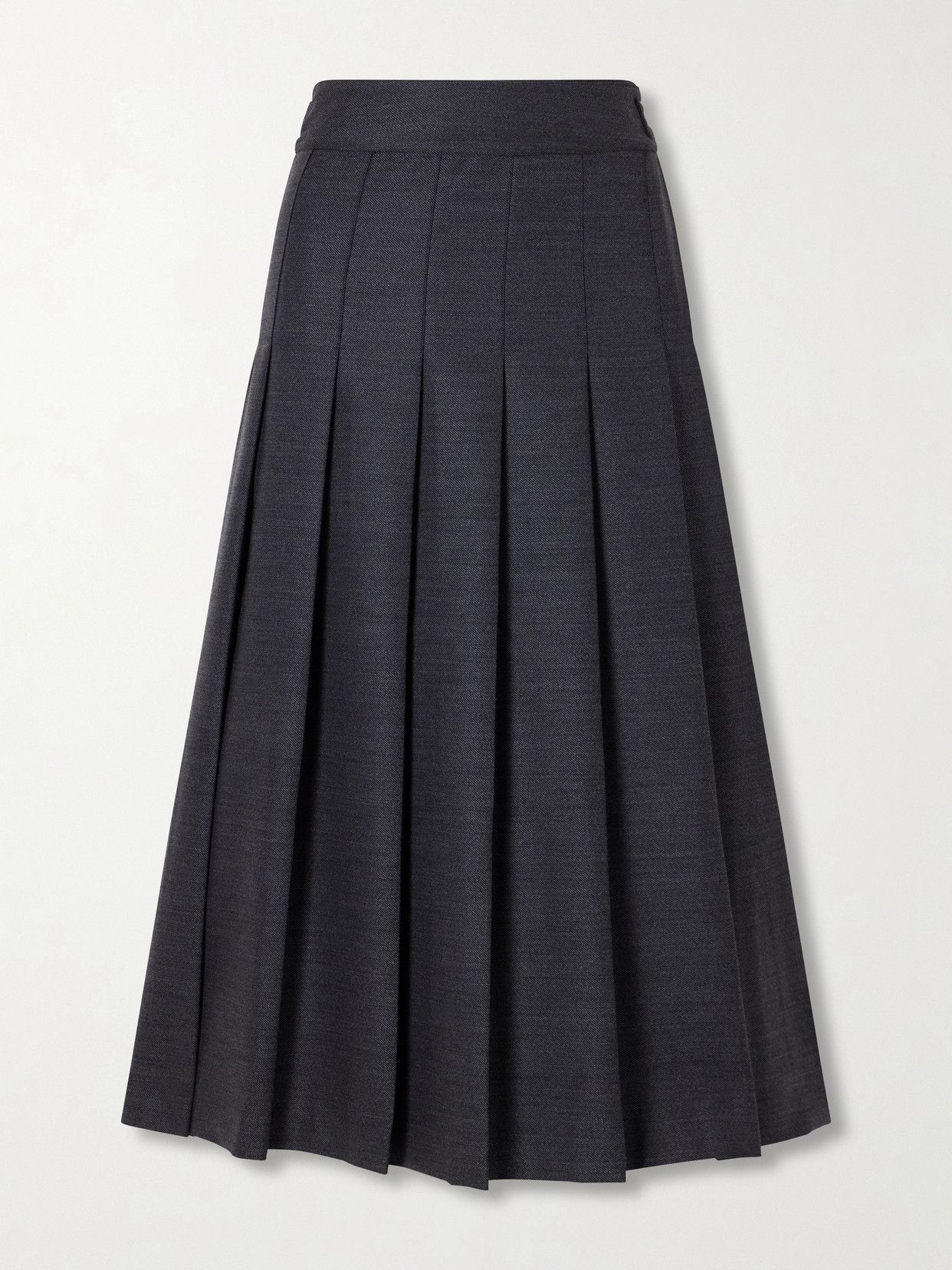 Rohe Pleated Wool-blend Midi Skirt In Gray