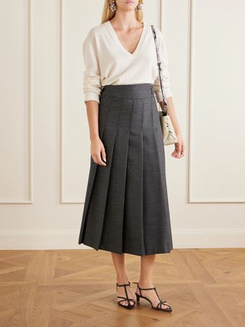 Róhe Pleated wool-blend midi skirt
