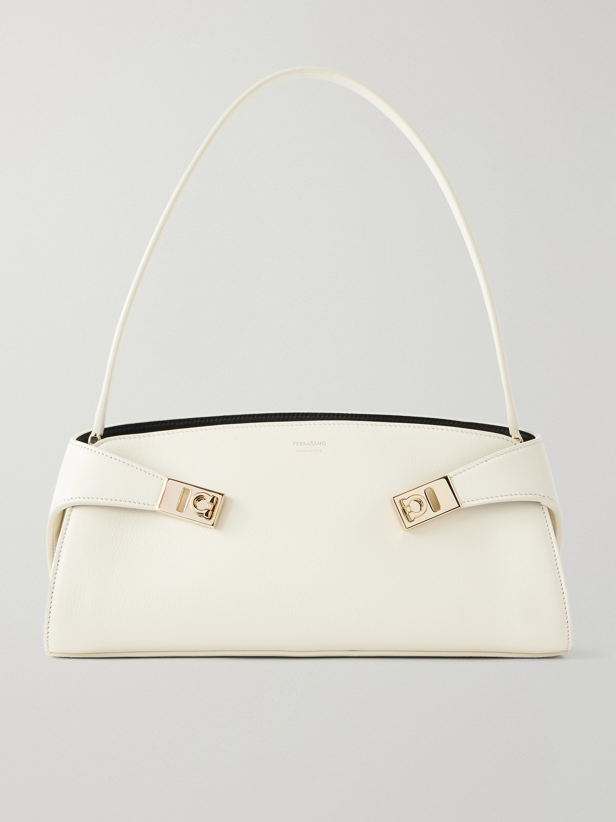 Ferragamo Hug Leather Shoulder Bag In Neutrals