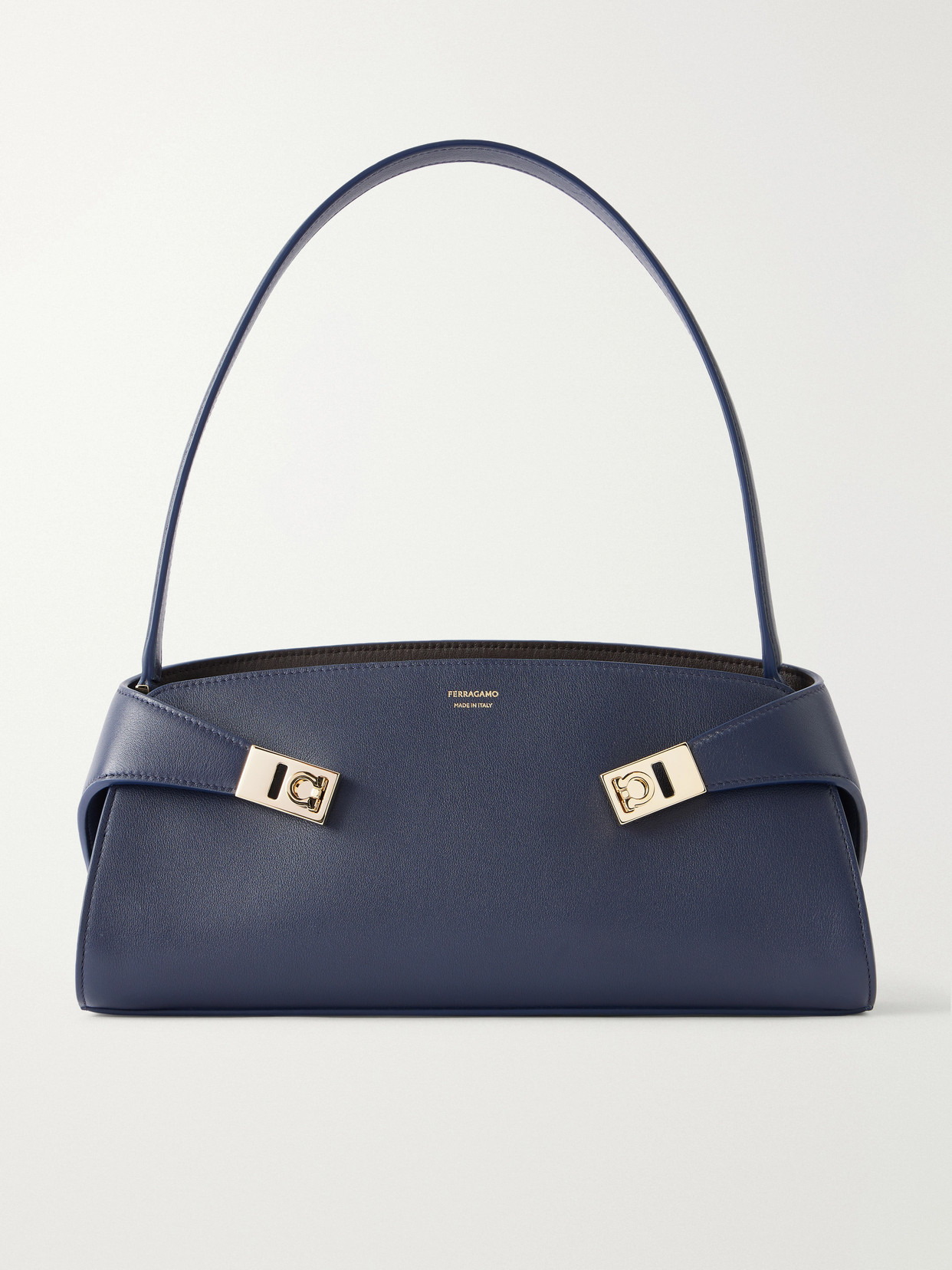 Ferragamo Hug Leather Shoulder Bag In Blue