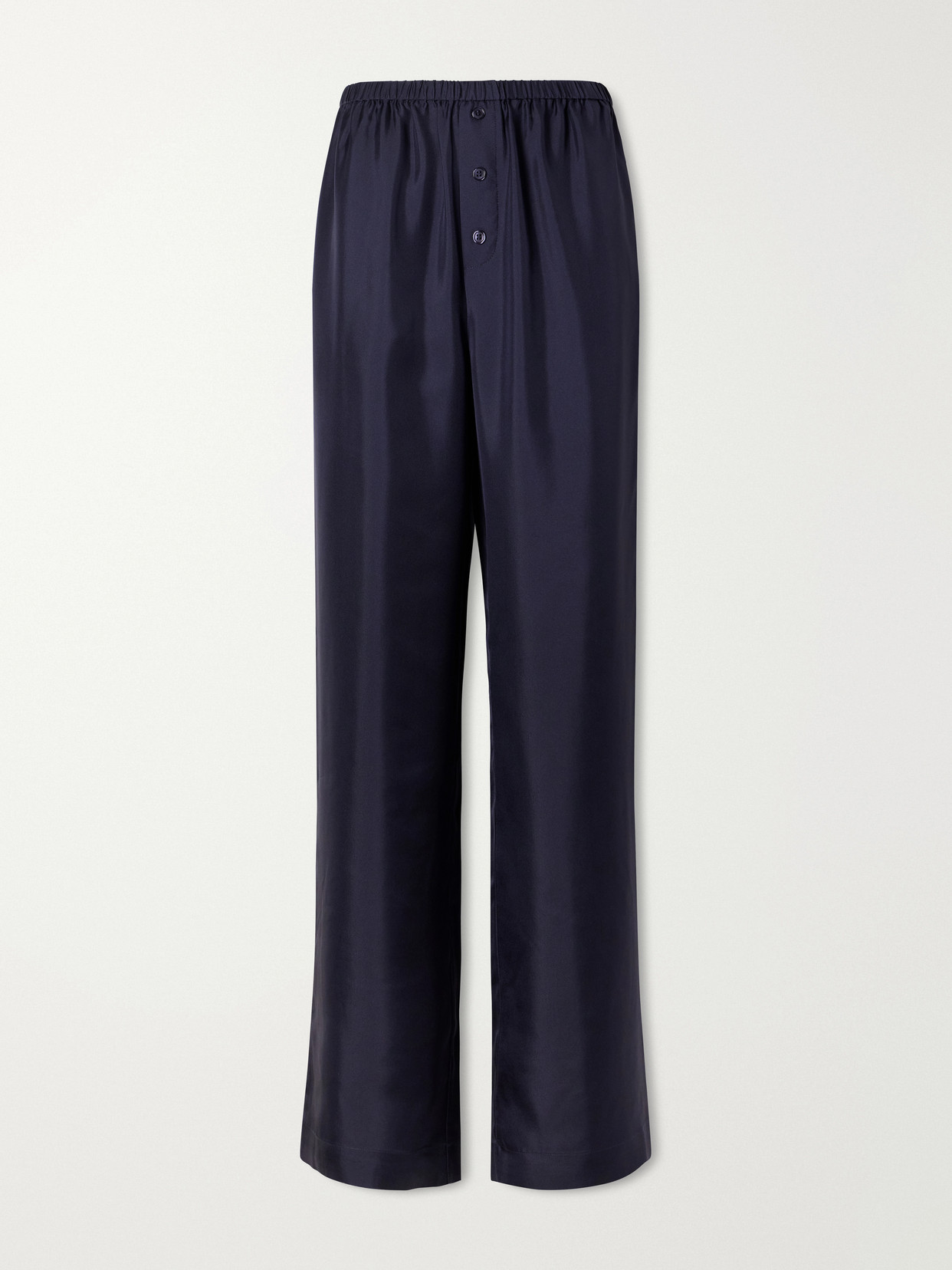 Rohe Silk-satin Wide-leg Pants In Blue