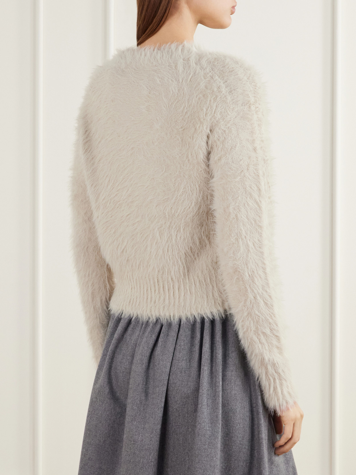 Cropped Brushed Plush Sweater
