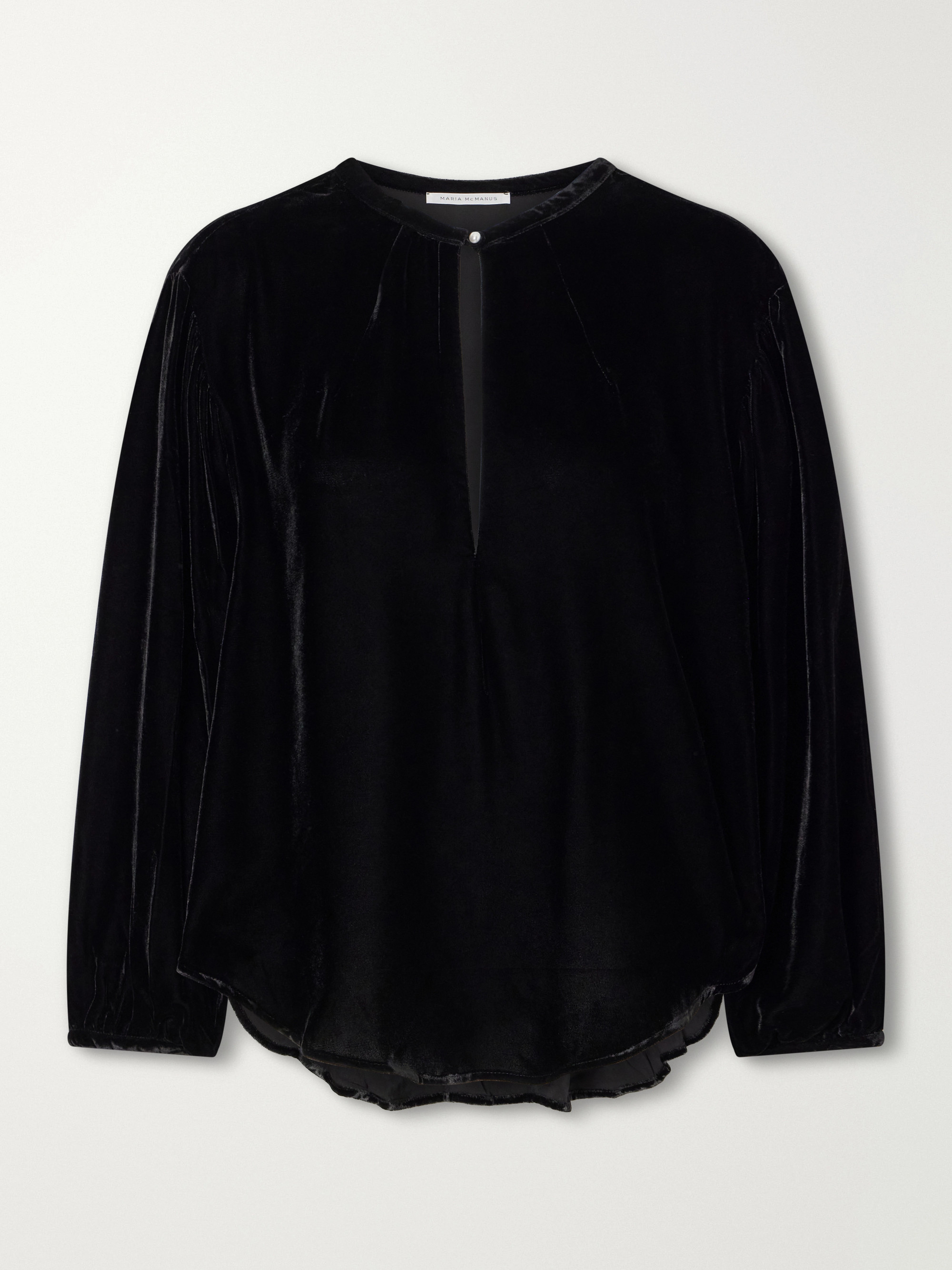 MARIA MCMANUS Draped velvet blouse