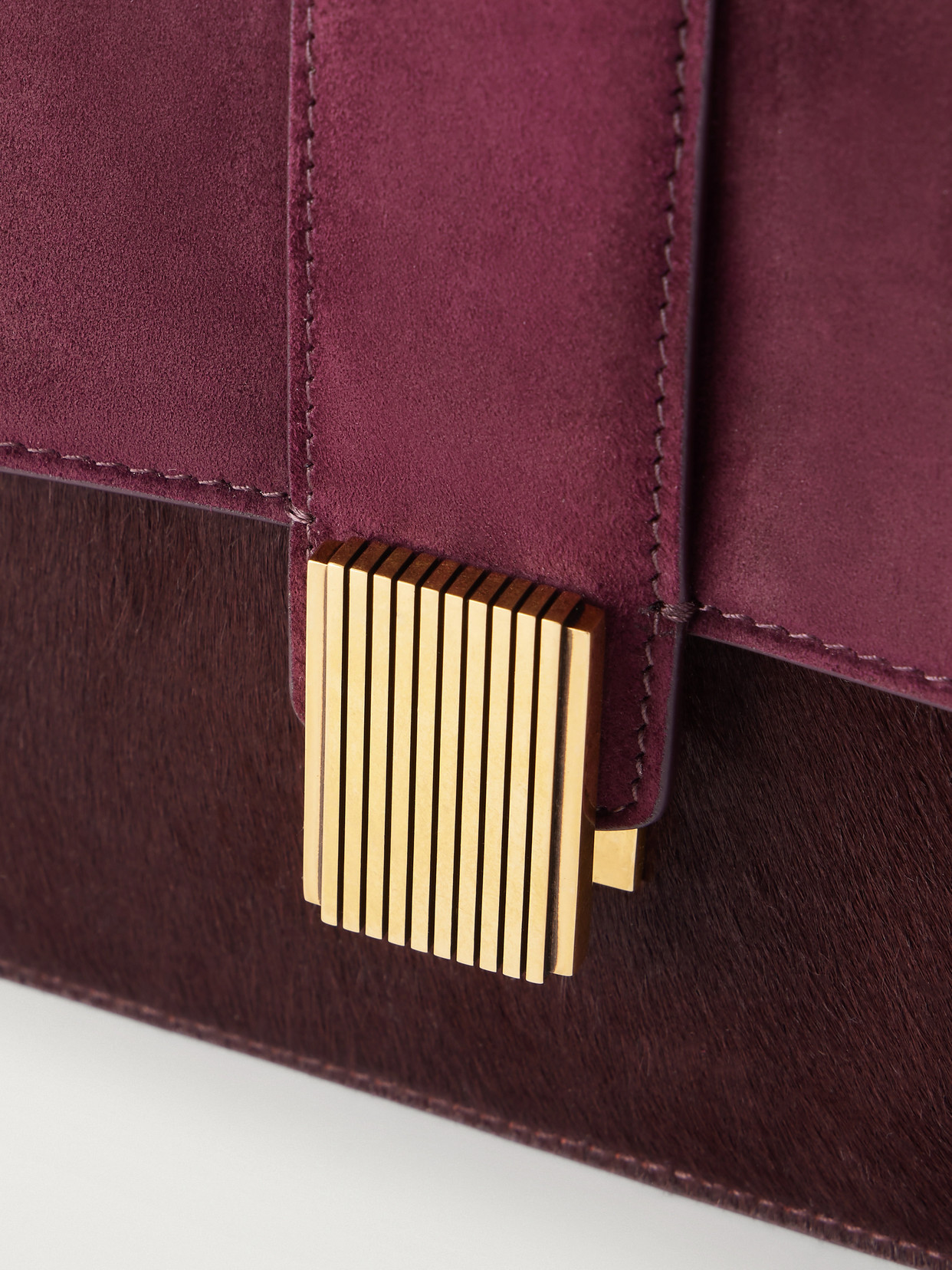 Blake Calf Hair-Trimmed Shoulder Bag