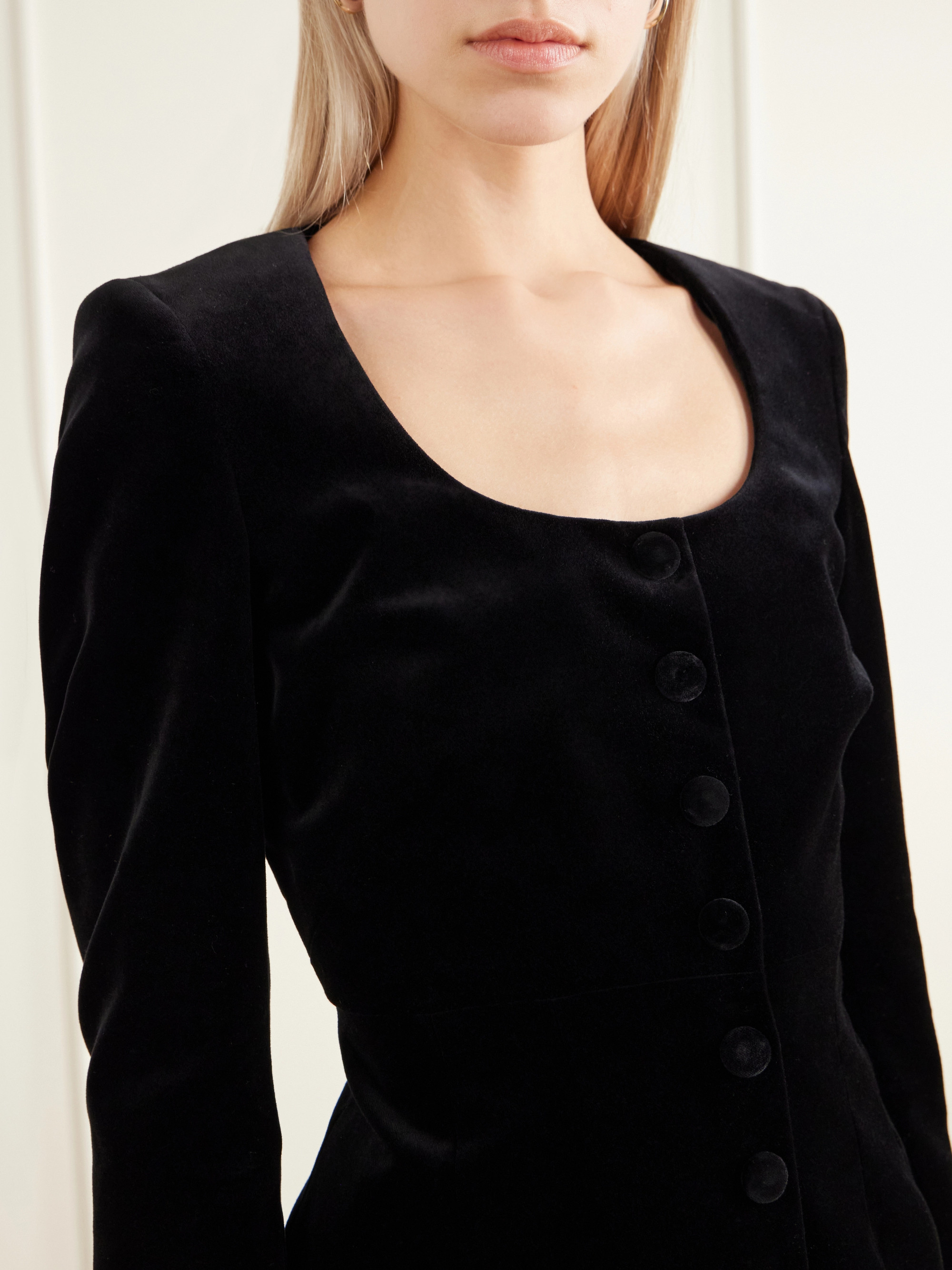 Liberowe Amber darted cotton-velvet blouse