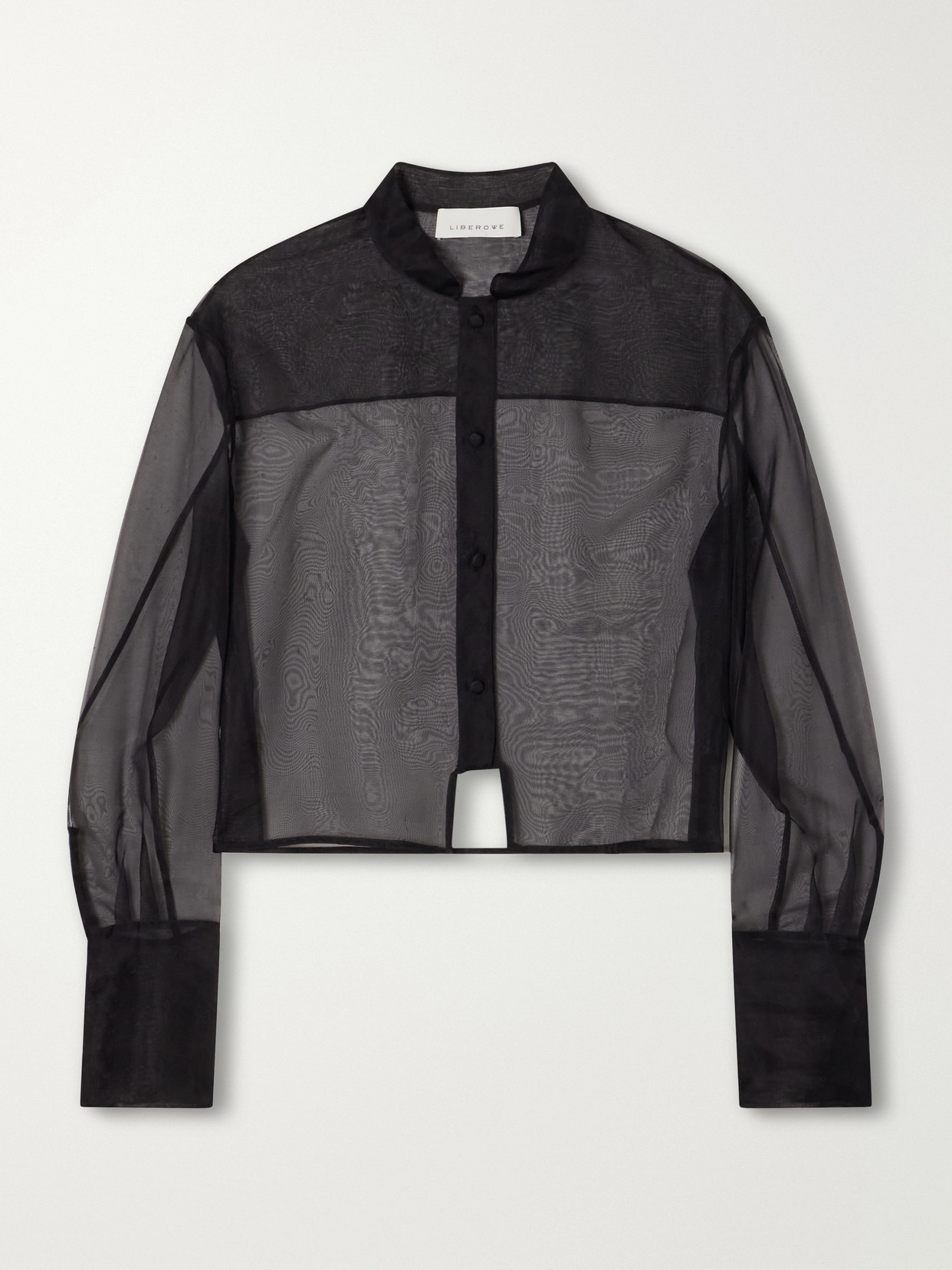 Cropped Silk-Organza Shirt