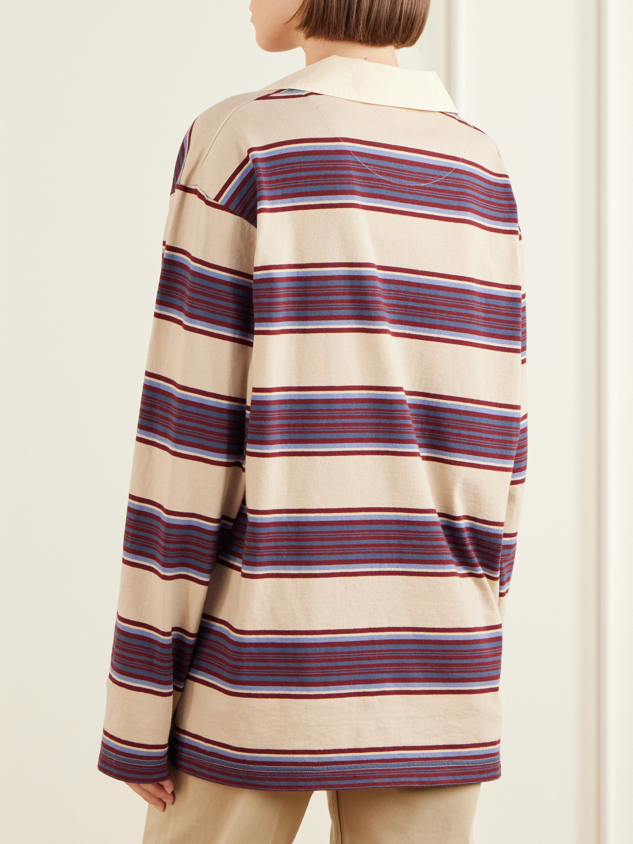 Striped Cotton-Jersey Polo