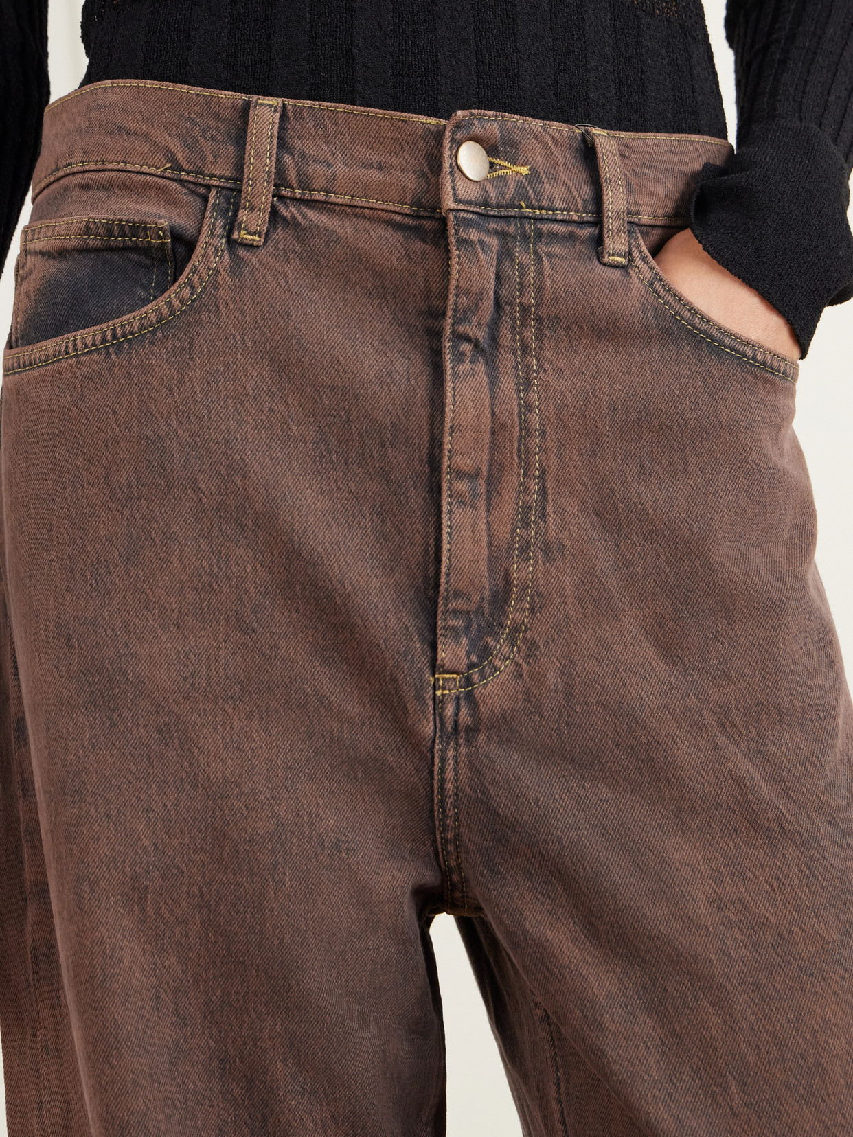 Faded Mid-Rise Wide- Leg